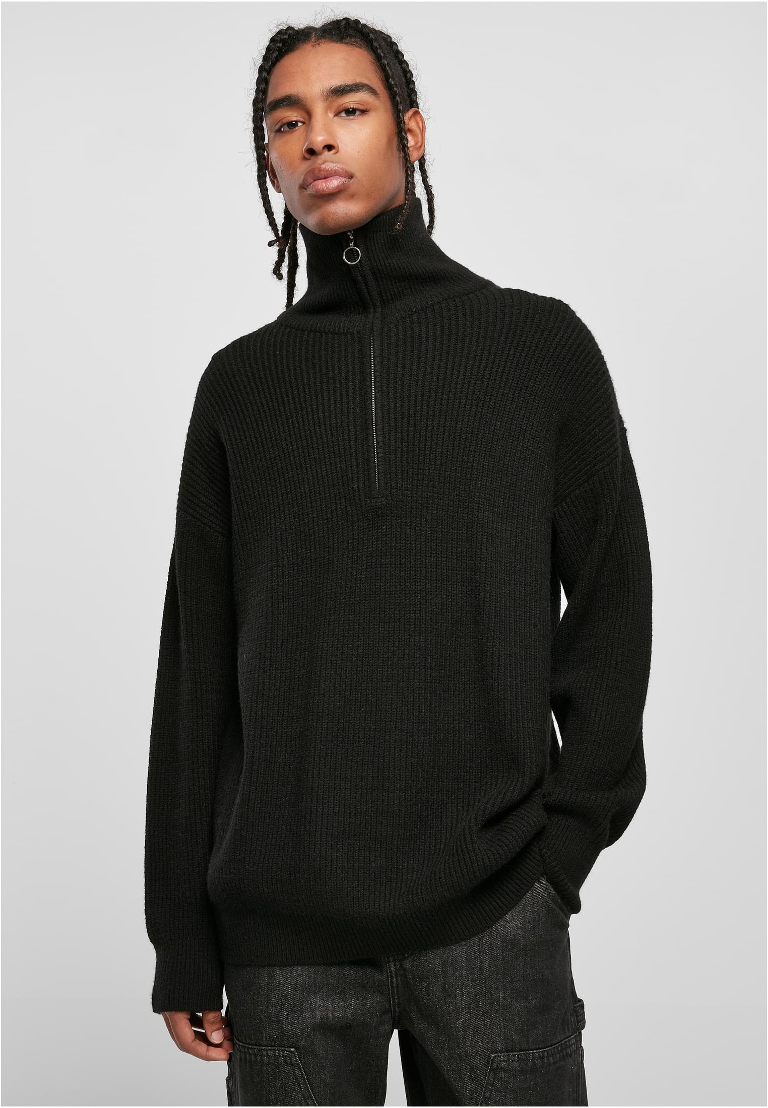 Oversized Knitted Troyer | black