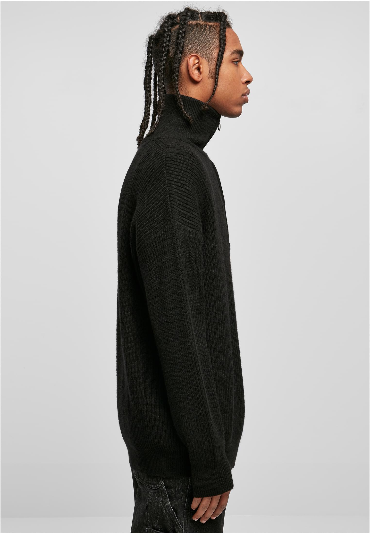 Oversized Knitted Troyer | black