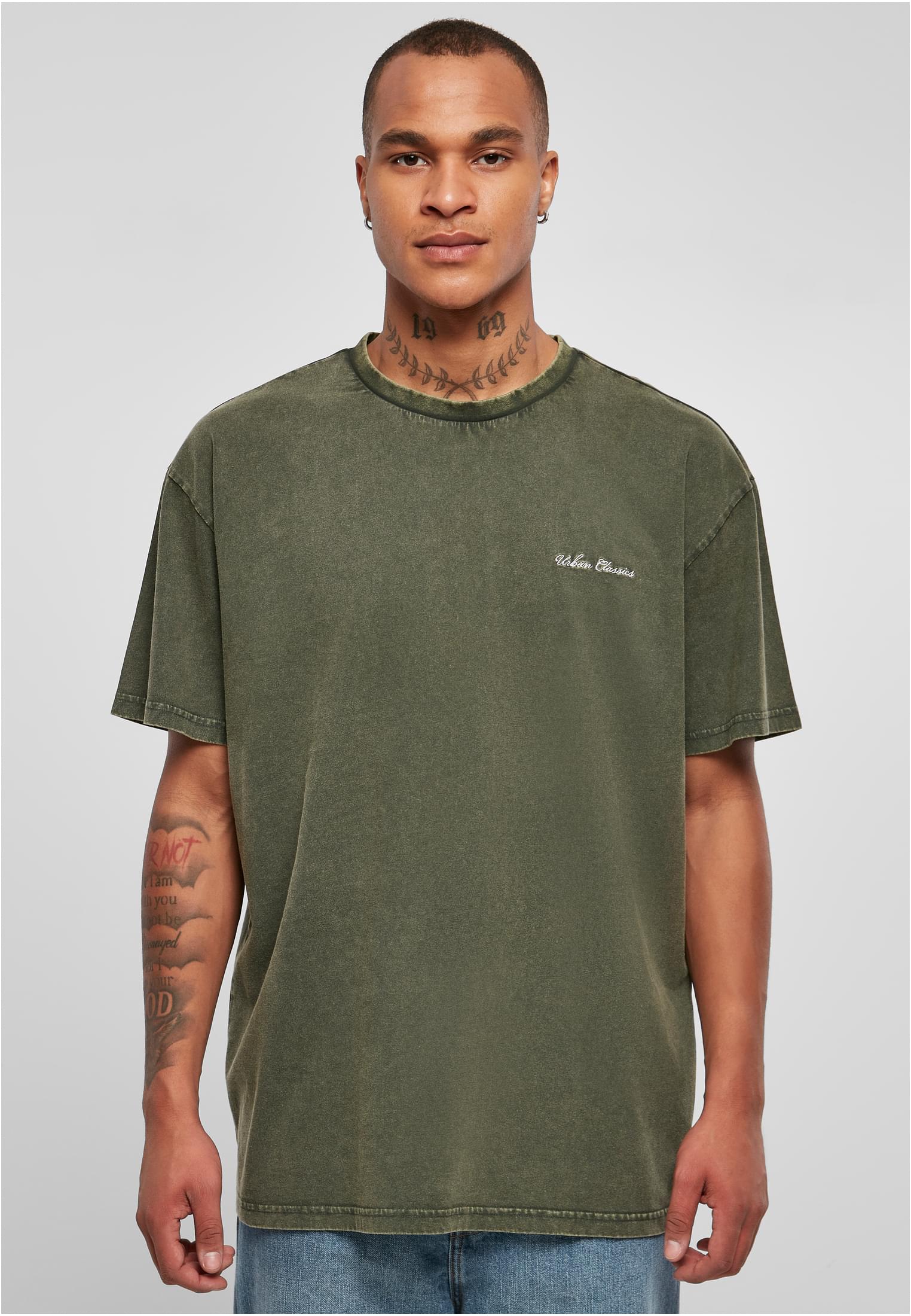 Oversized Small Embroidery Tee | bottlegreen