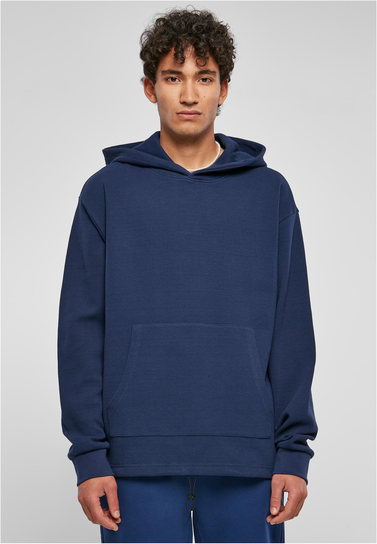 Oversized Waffle Hoody | darkblue