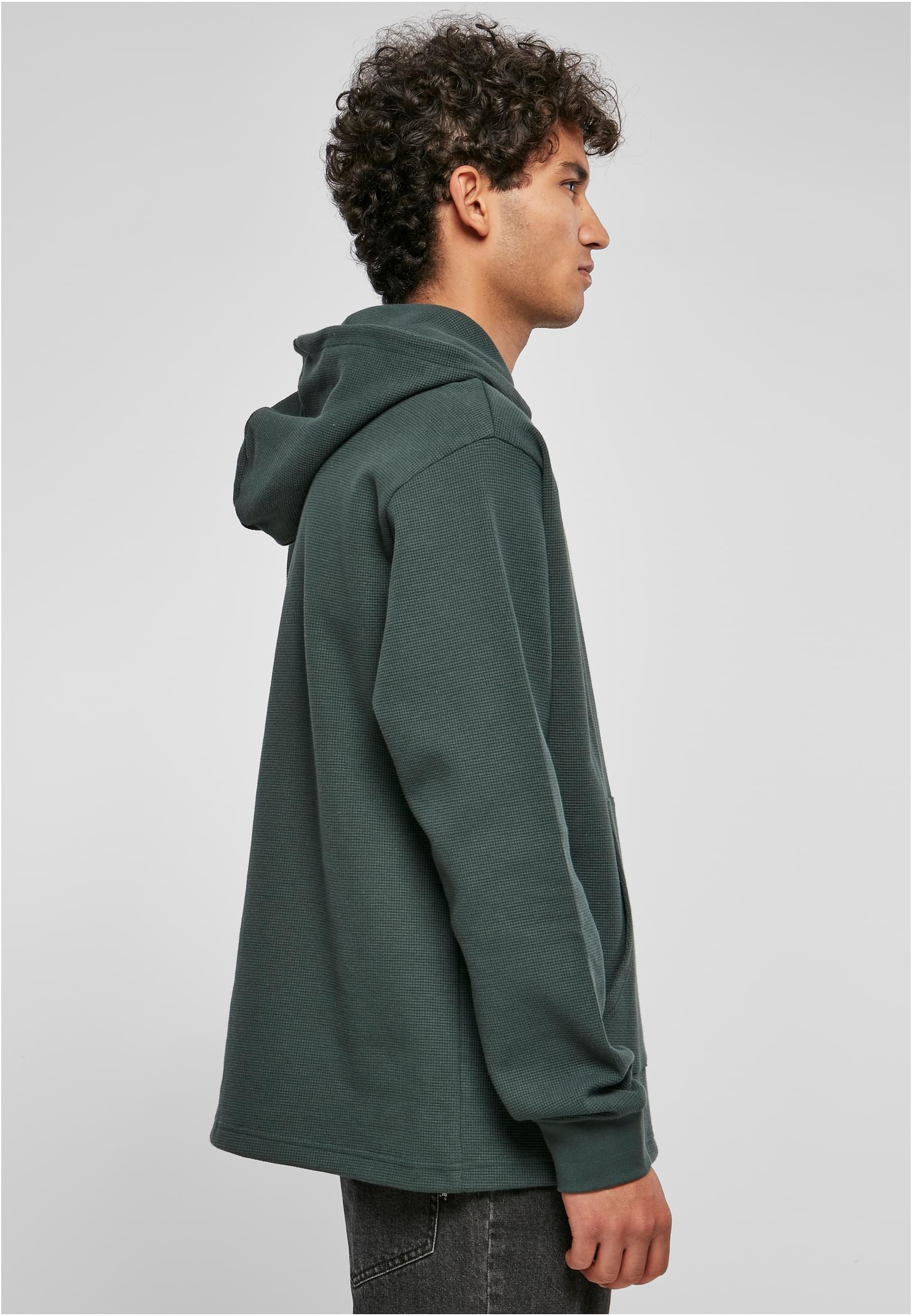 Oversized Waffle Hoody | bottlegreen