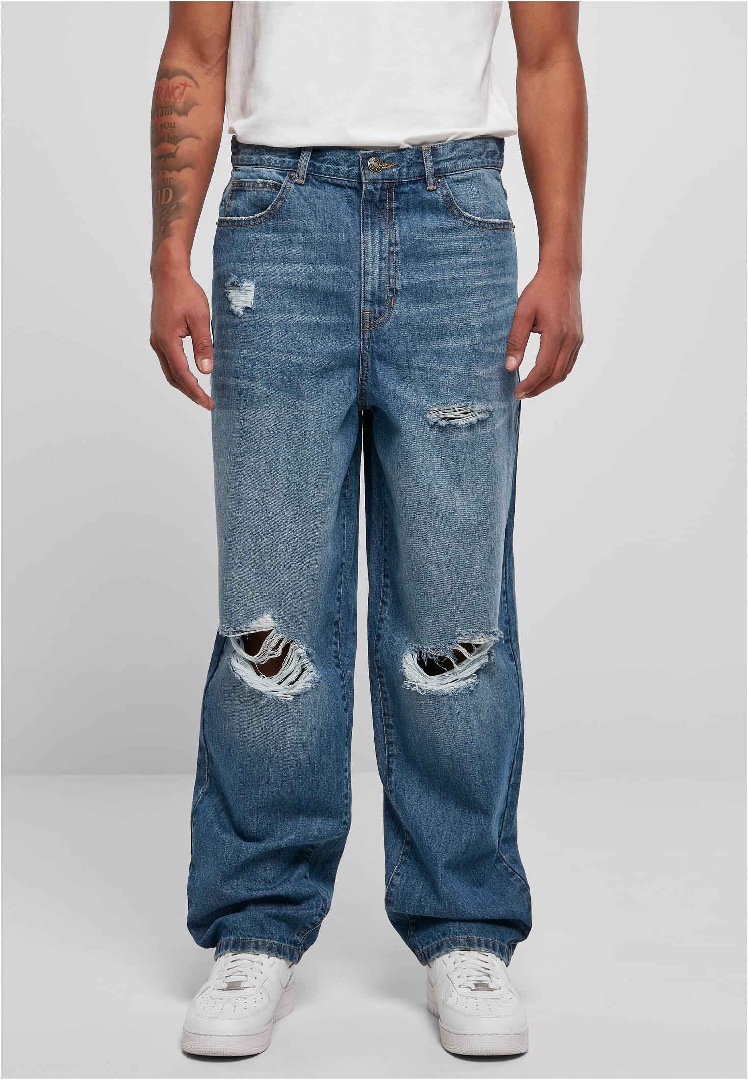 Distressed 90‘s Jeans | mid deepblue destroyed washed