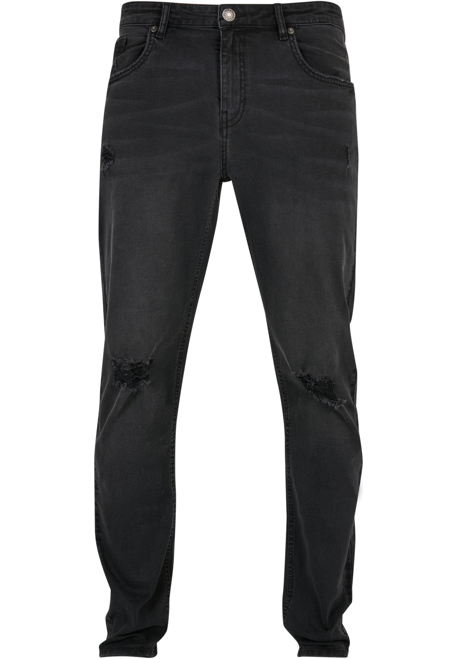 Distressed Stretch Denim Pants | black destroyed washed