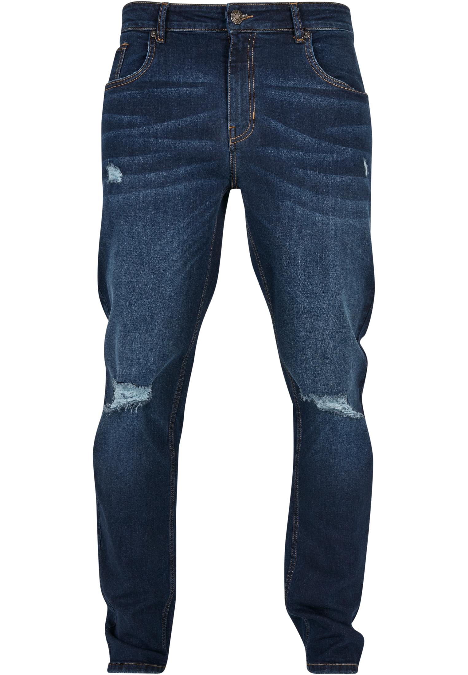 Distressed Stretch Denim Pants | darkblue destroyed washed