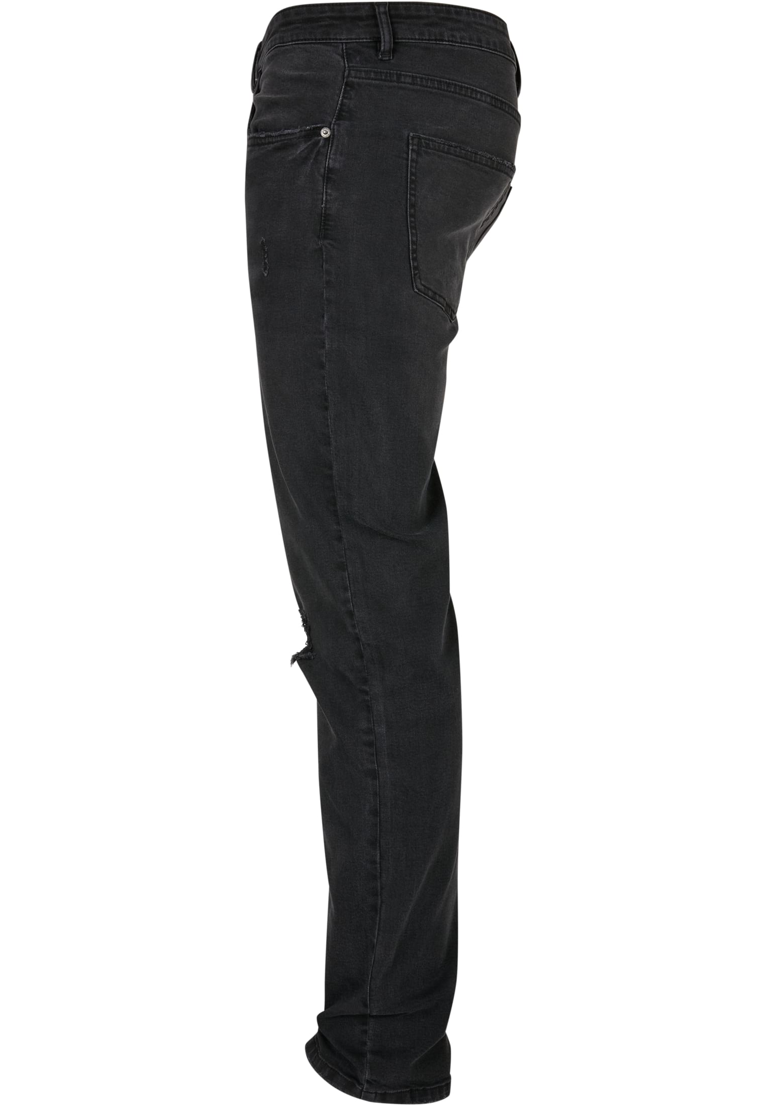 Distressed Stretch Denim Pants | black destroyed washed