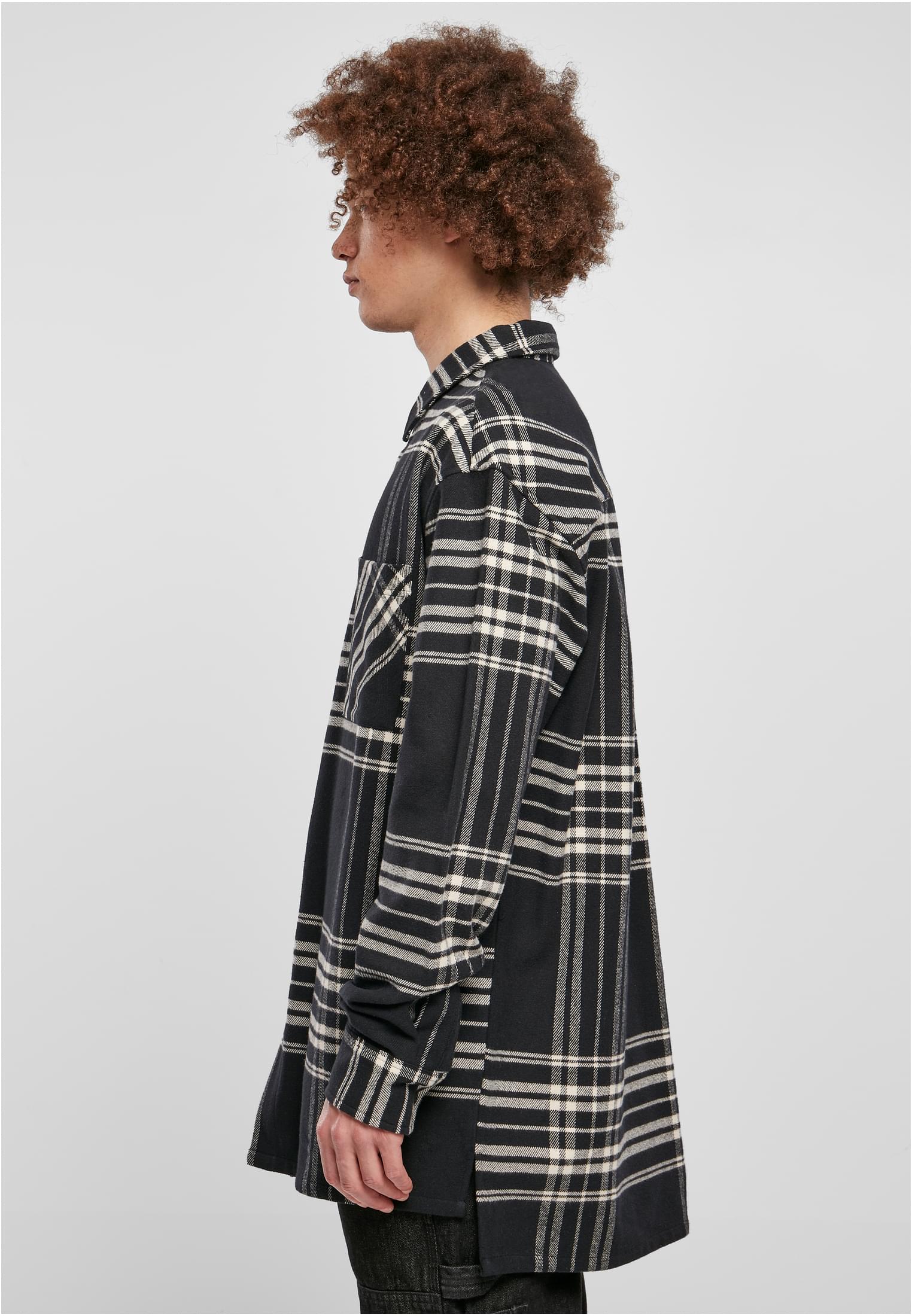 Long Oversized Checked Summit Shirt | black