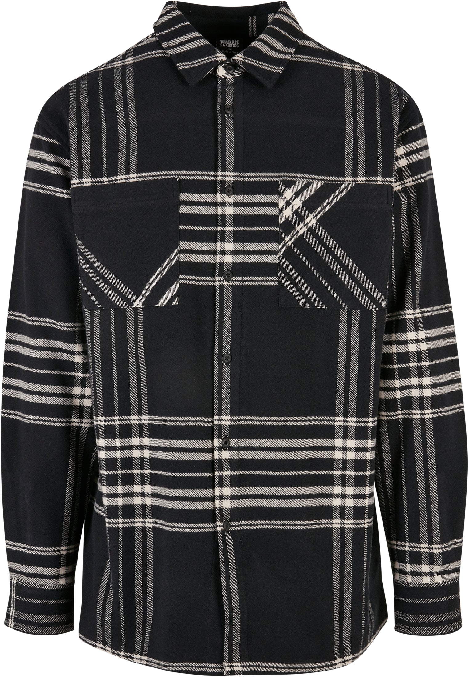 Long Oversized Checked Summit Shirt | black