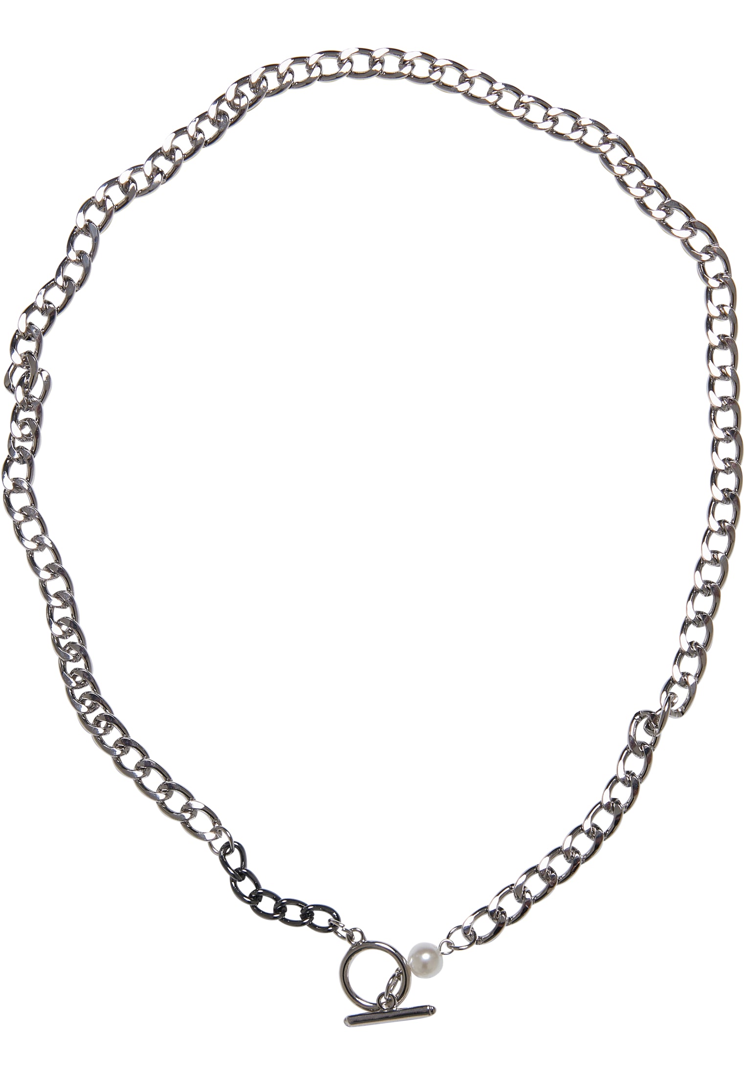 Pearl Fastener Necklace | silver