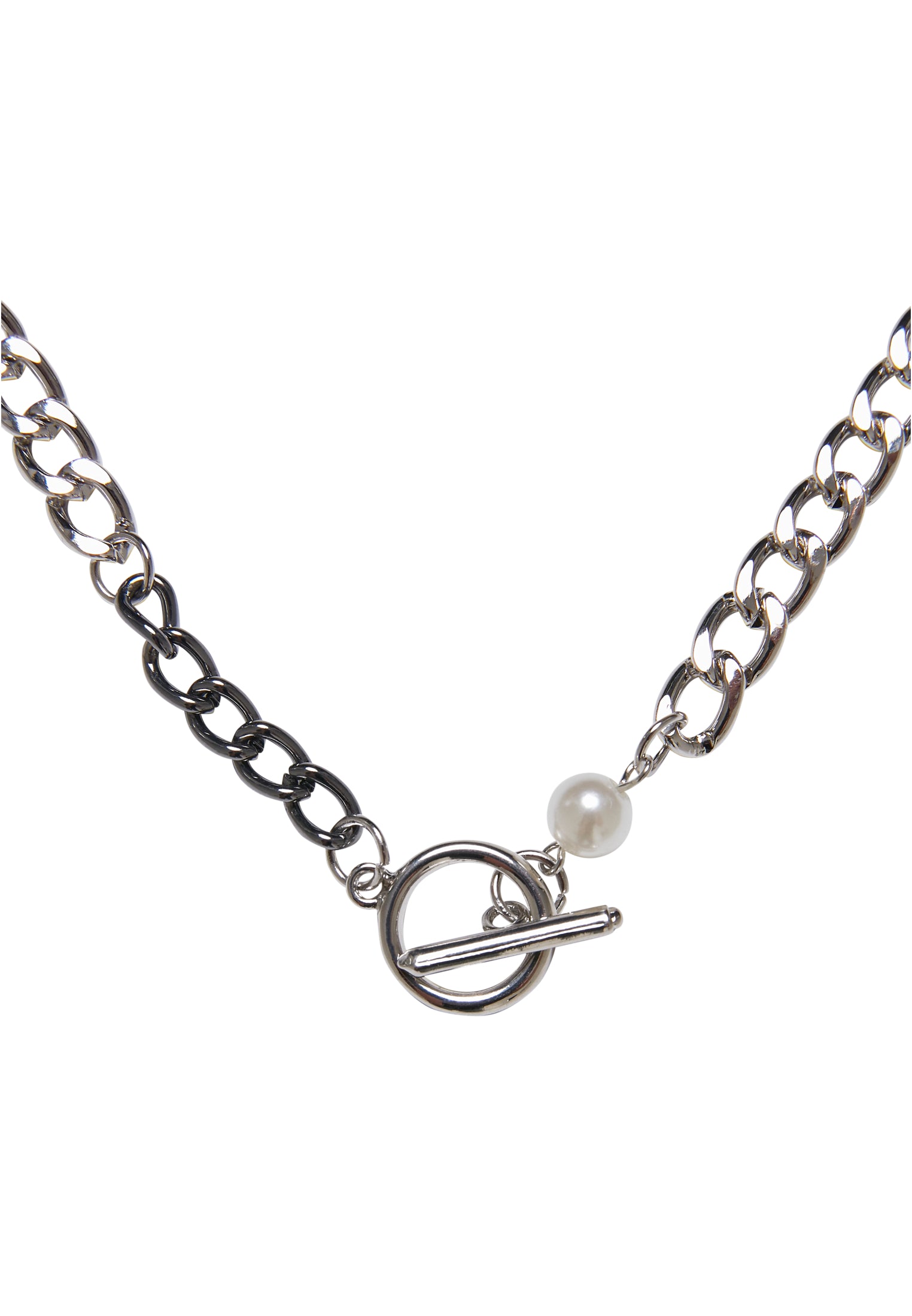 Pearl Fastener Necklace | silver