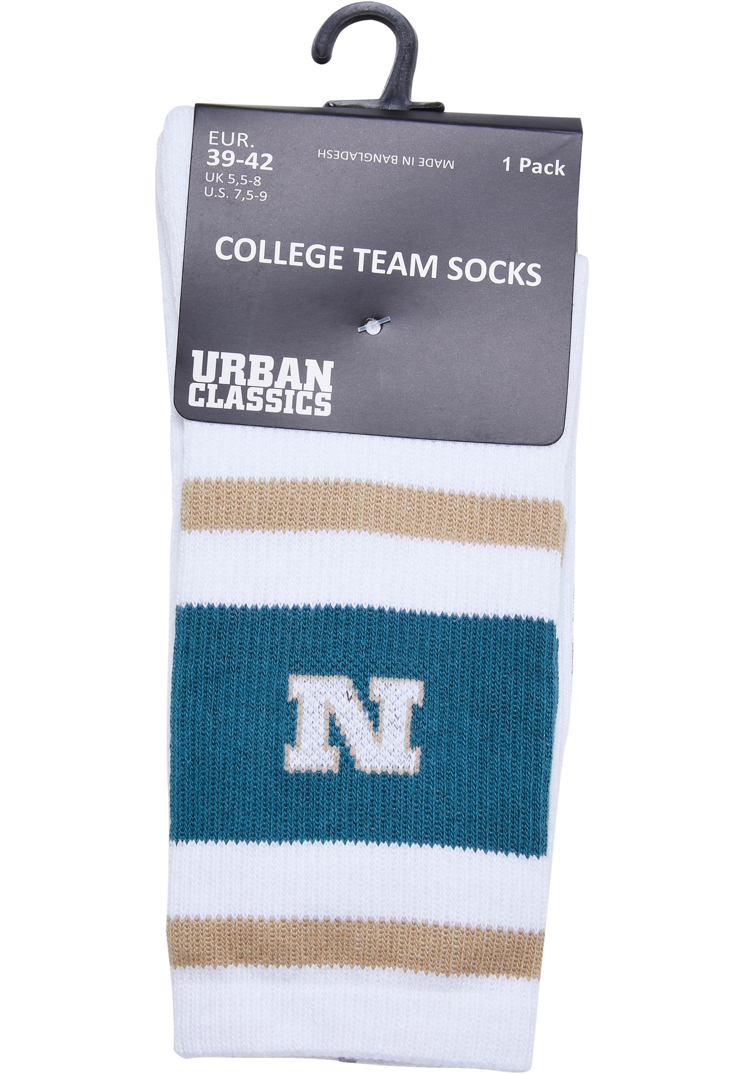 College Team Socks | unionbeige/bottlegreen/white