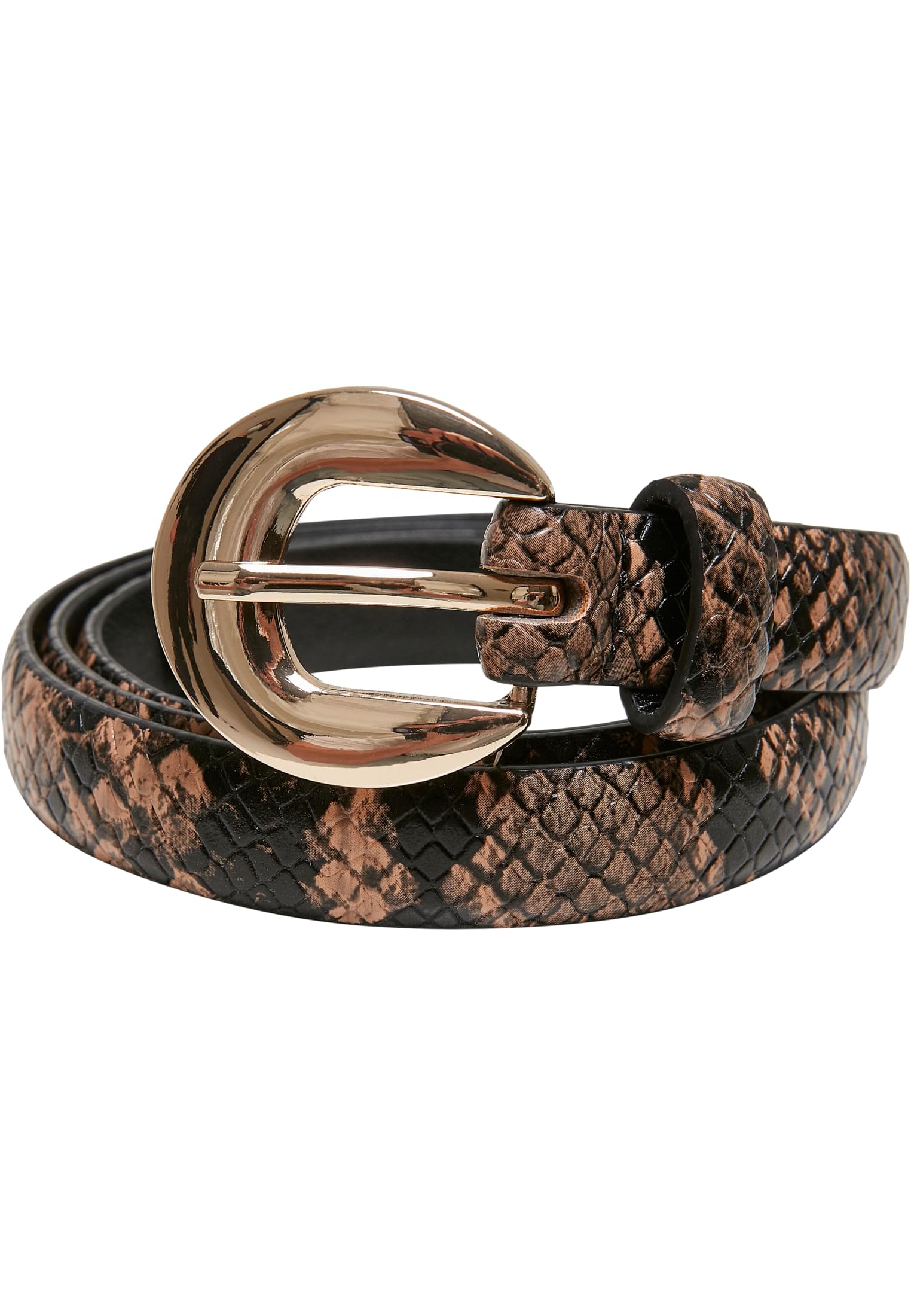 Snake Synthetic Leather Ladies Belt | beige/black