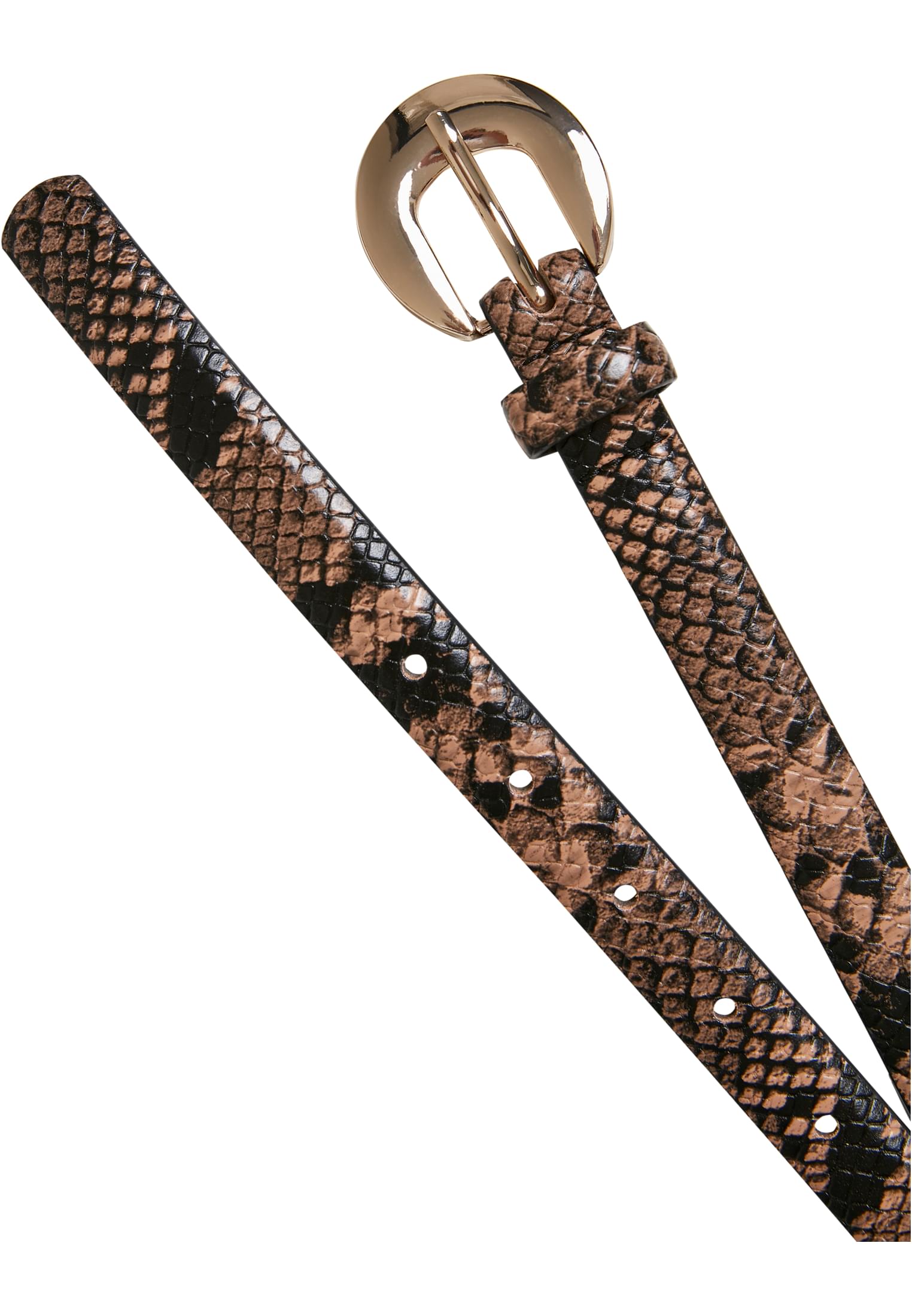 Snake Synthetic Leather Ladies Belt | beige/black