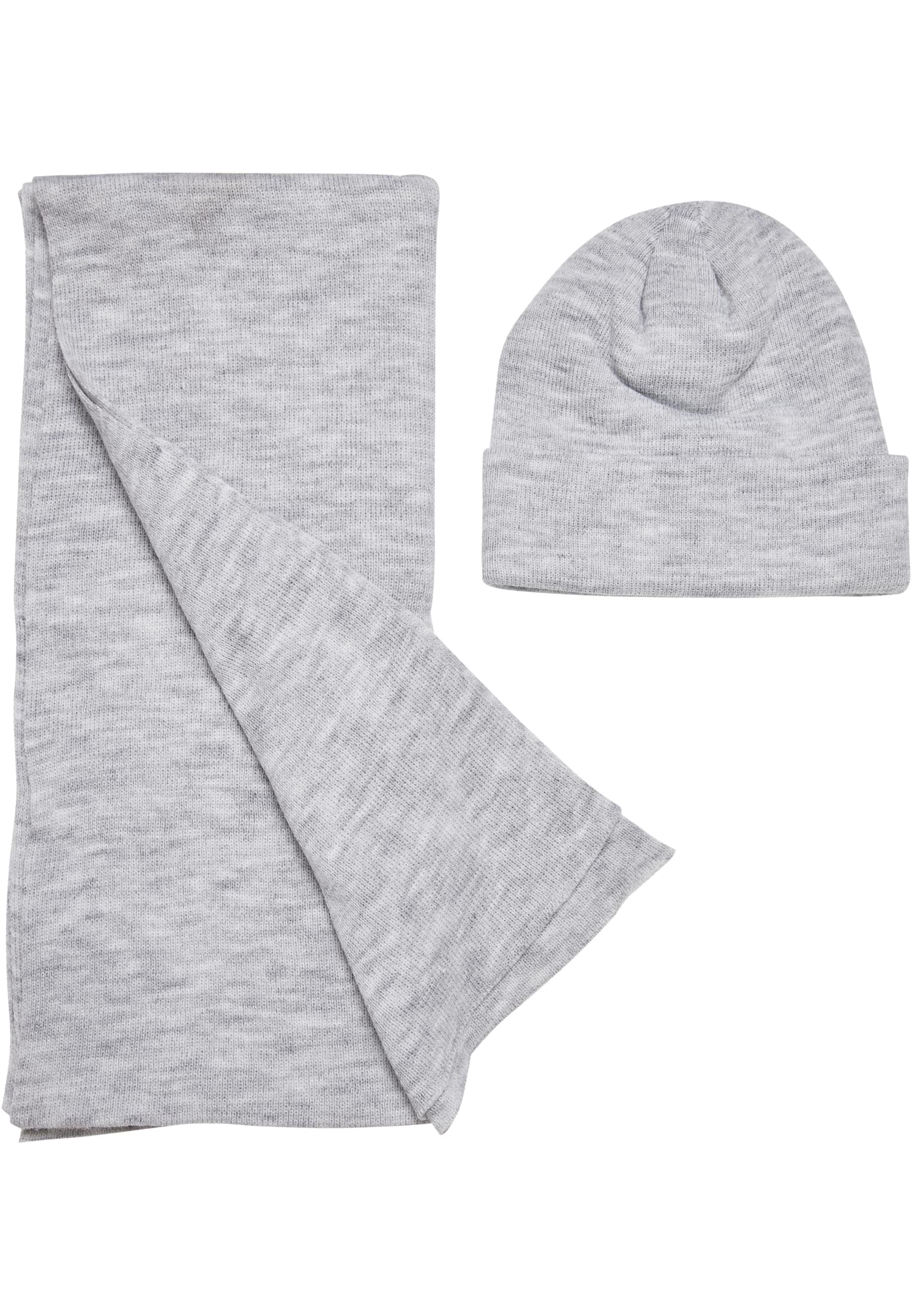 Recycled Basic Beanie and Scarf Set | heathergrey