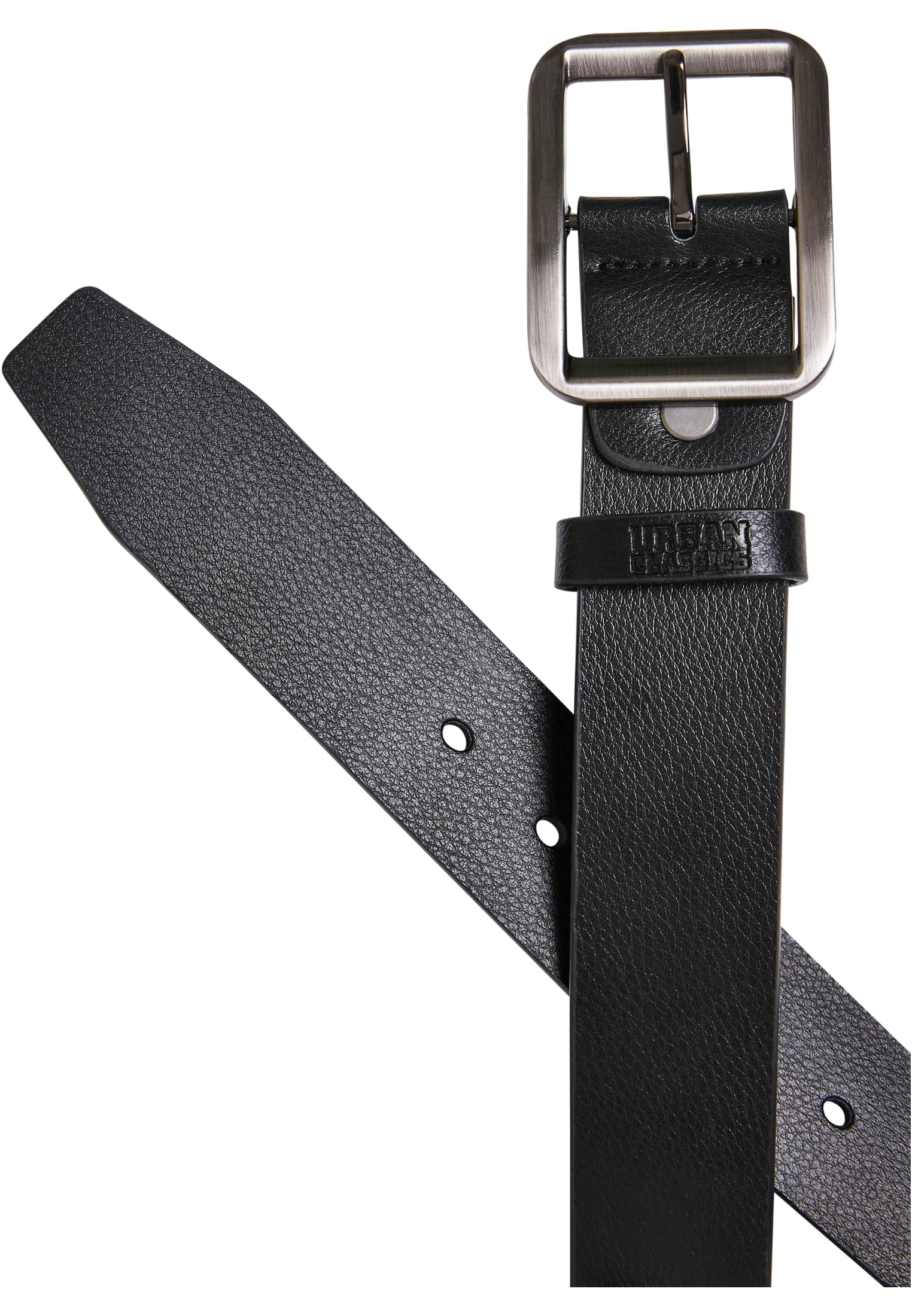 Synthetic Leather Thorn Buckle Basic Belt | black