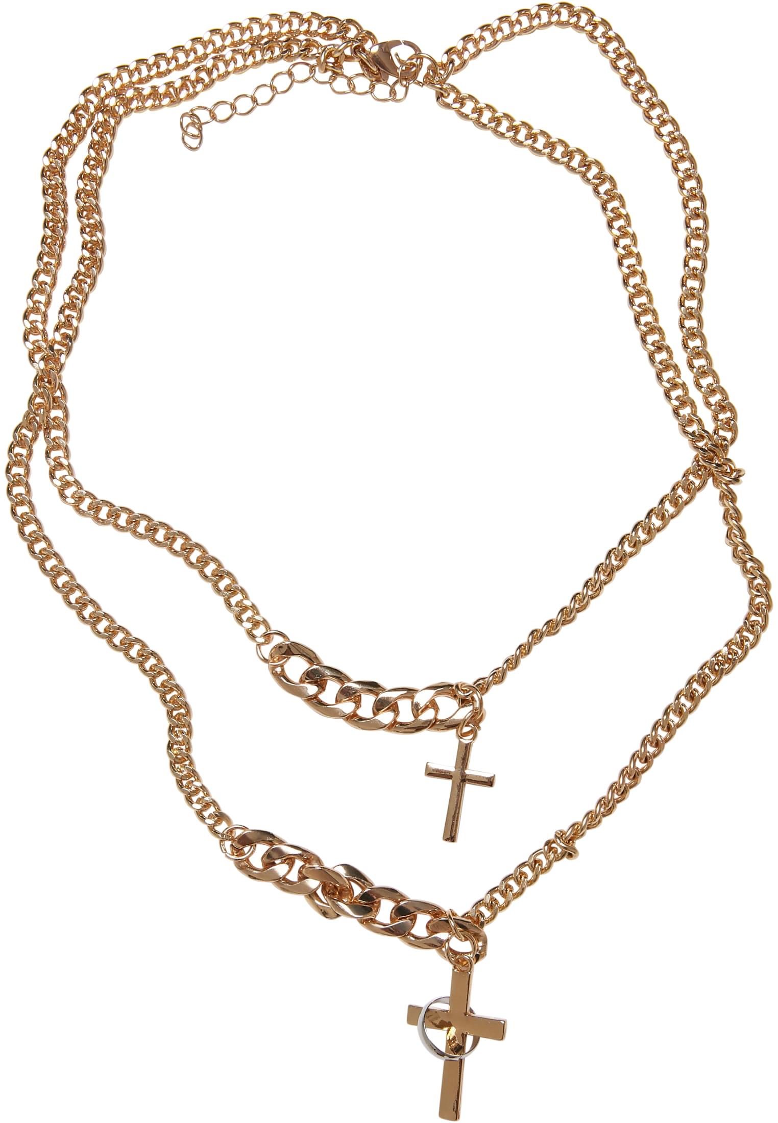 Various Chain Cross Necklace | gold