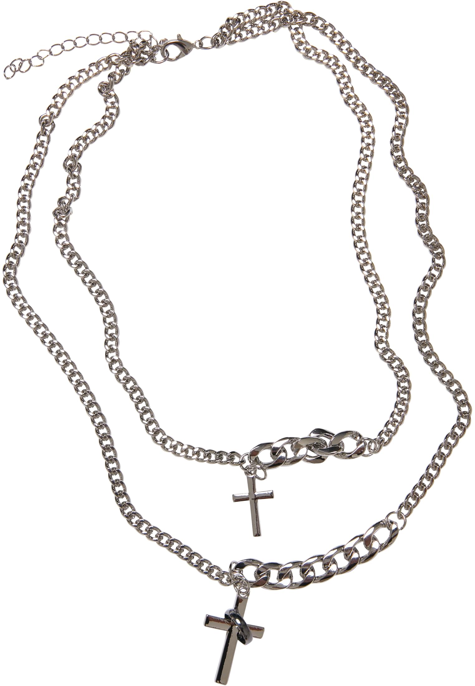 Various Chain Cross Necklace | silver