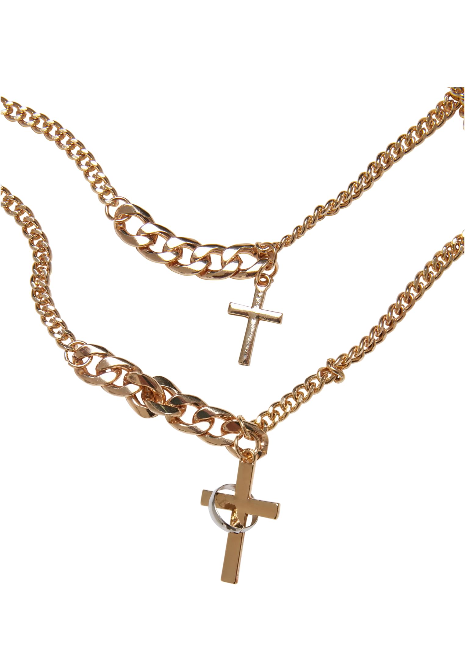 Various Chain Cross Necklace | gold