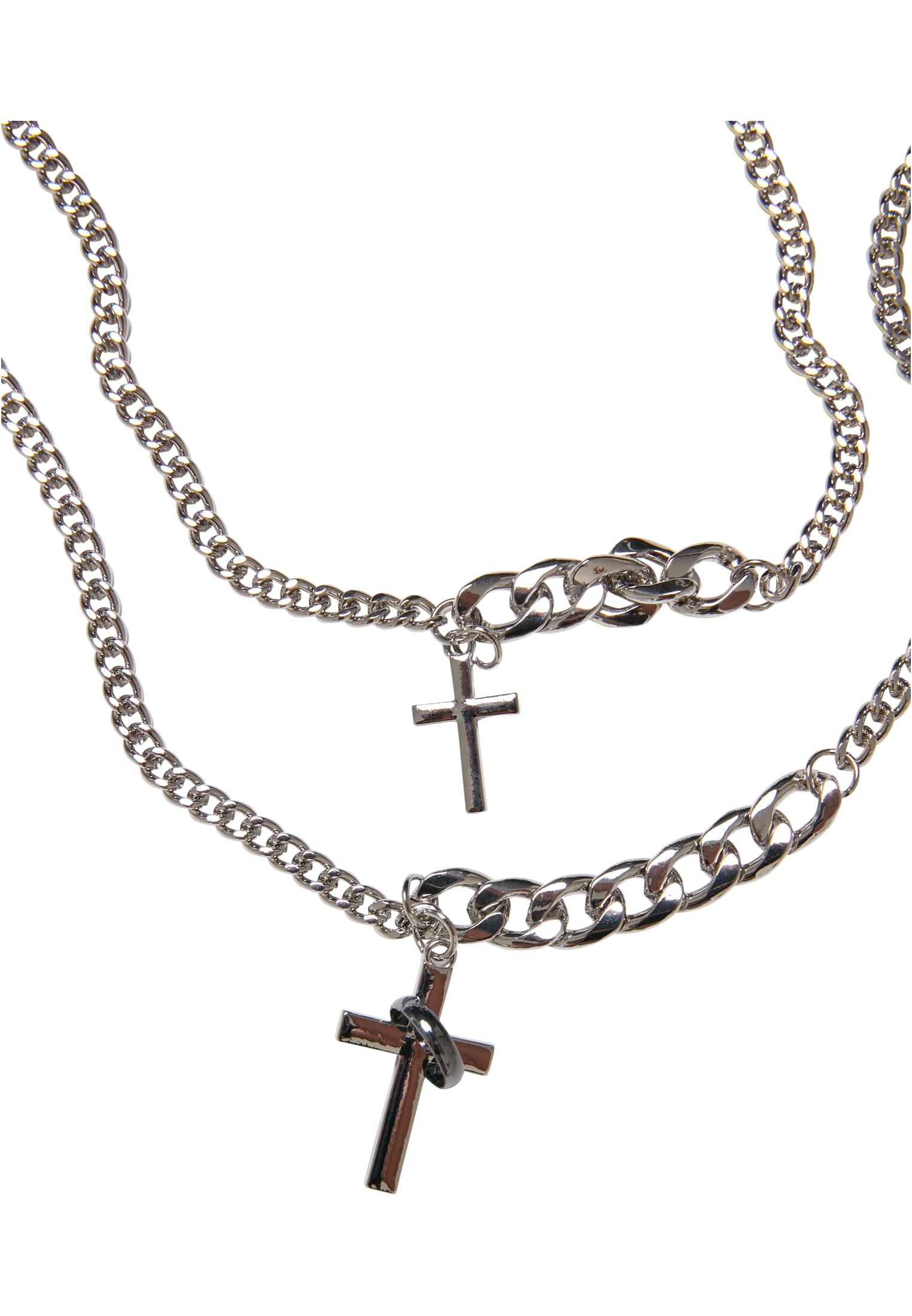 Various Chain Cross Necklace | silver