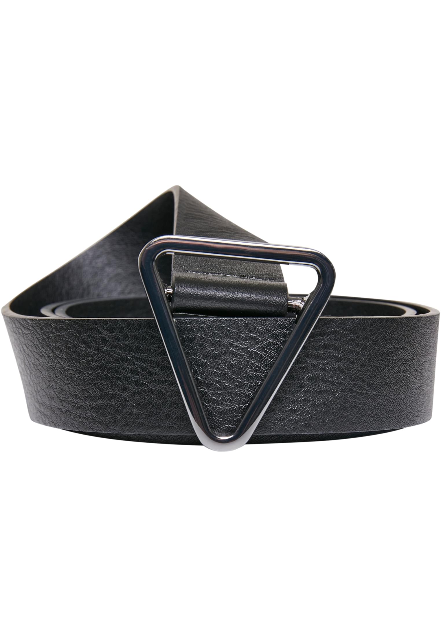 Synthetic Leather Triangle Buckle Belt | black