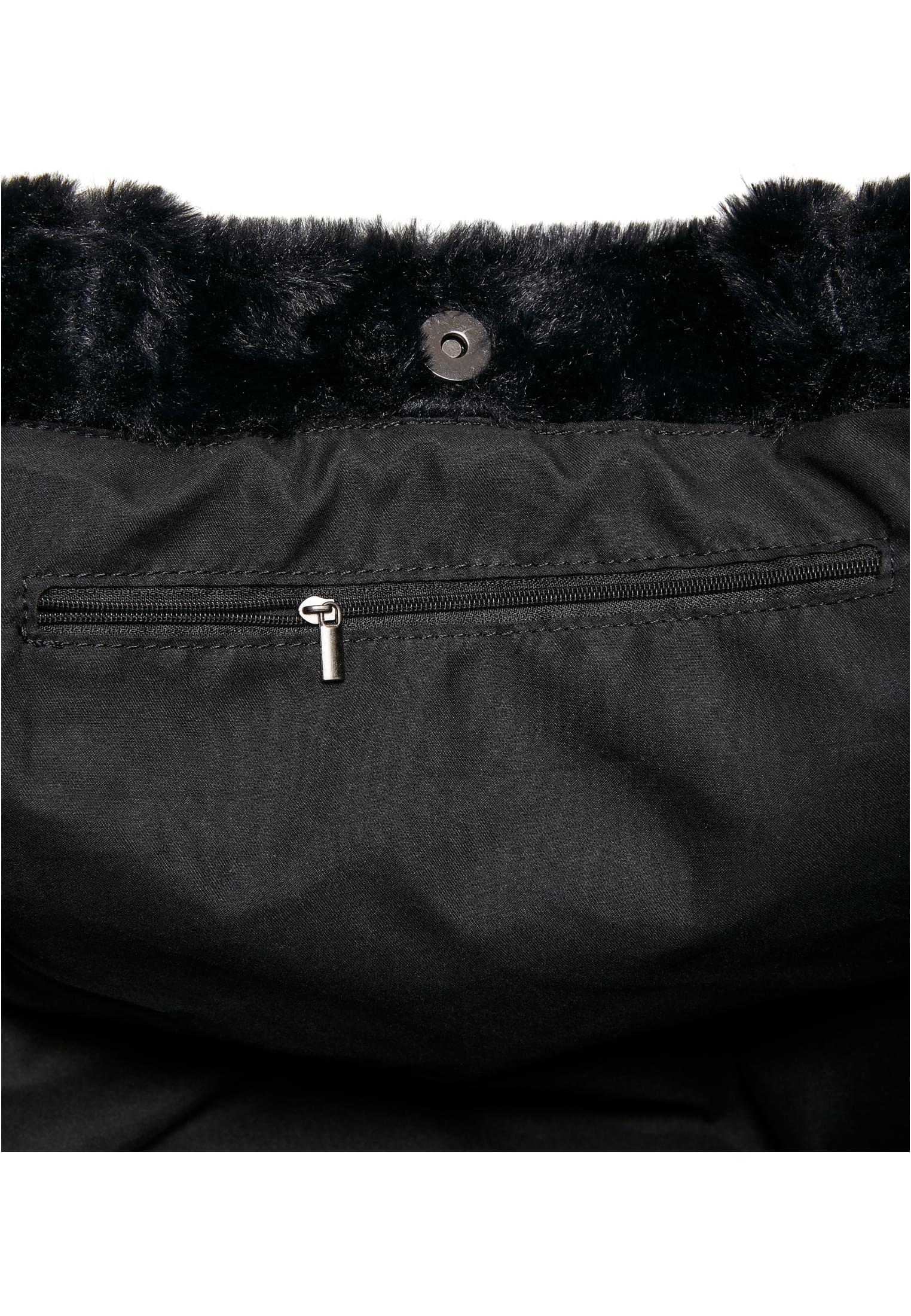 Fake Fur Tote Bag | black