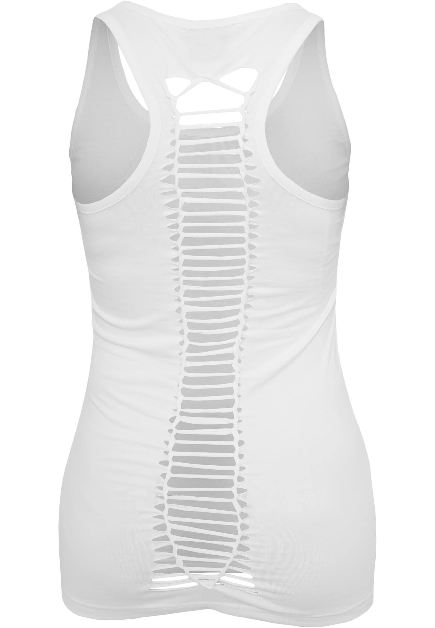 Ladies Cutted Back Tanktop | white