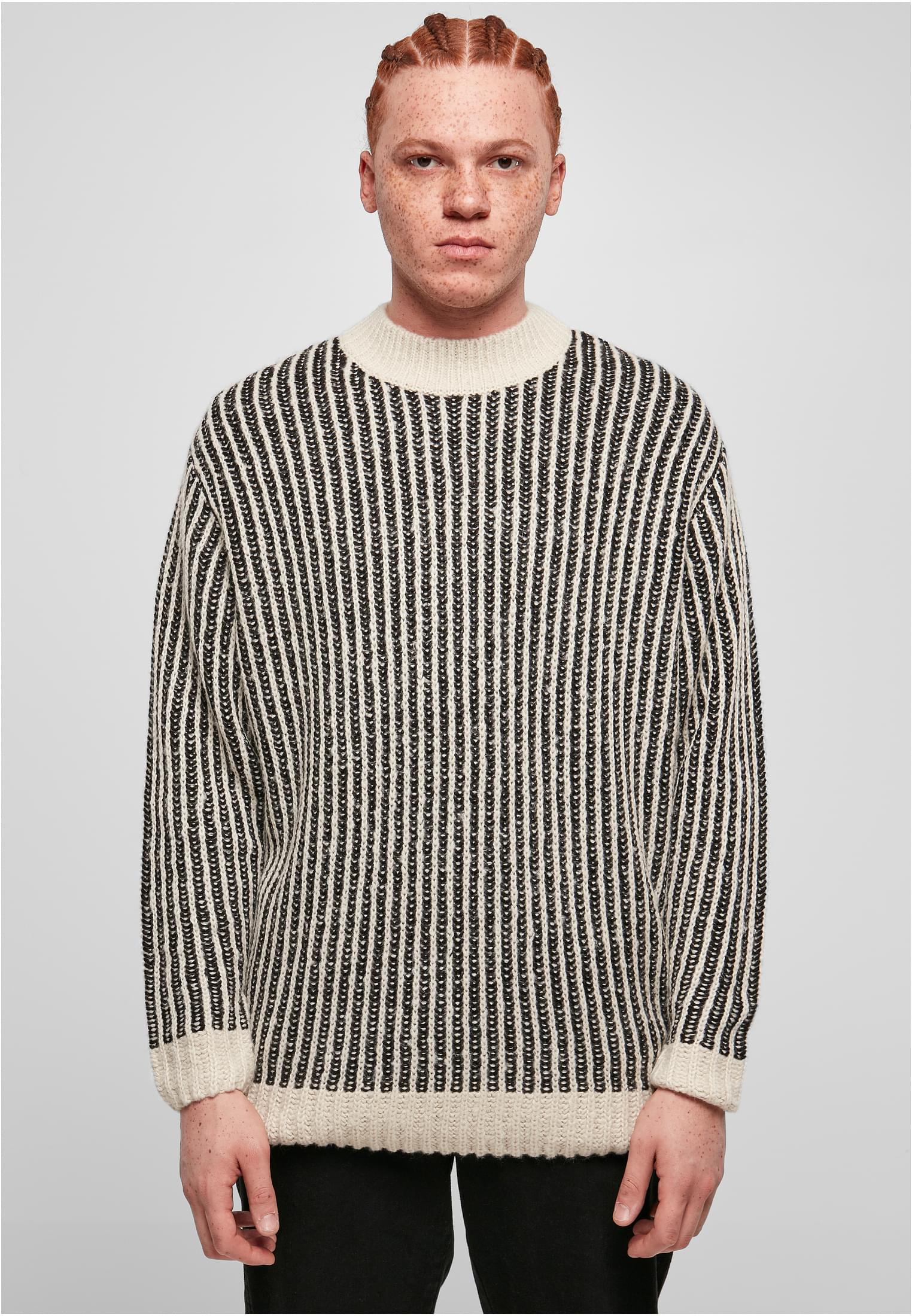 Oversized Two Tone Sweater | whitesand/black