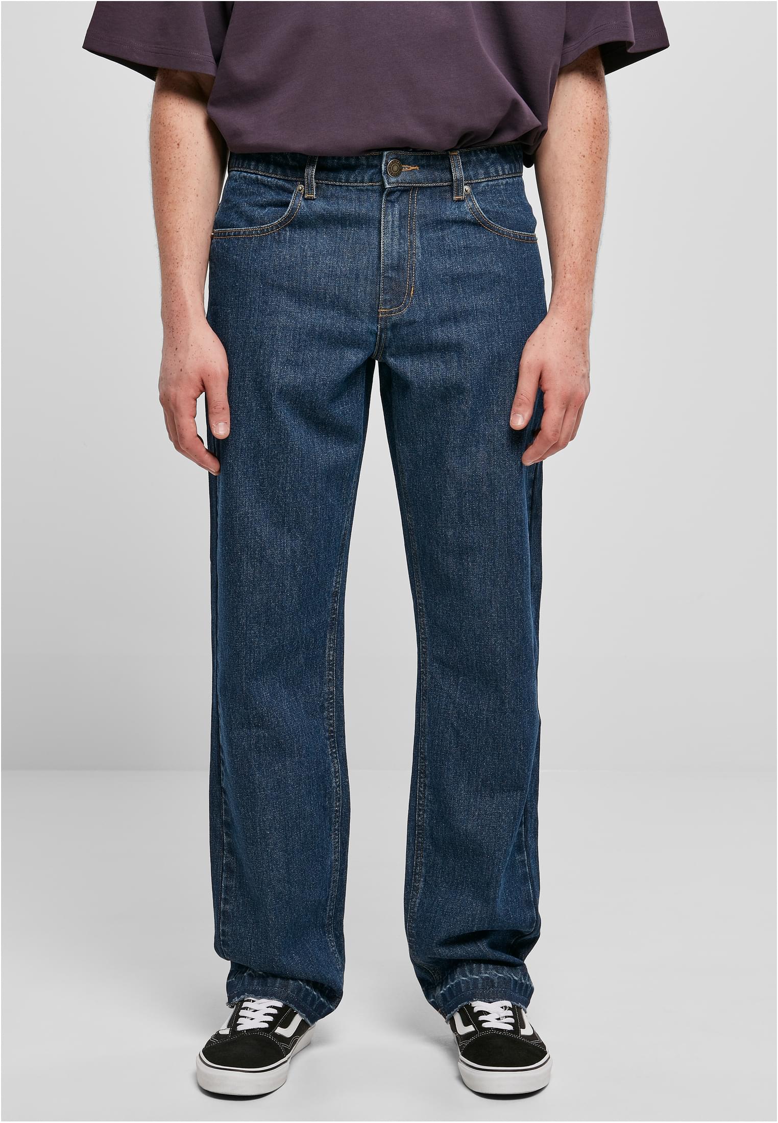 Open Edge Loose Fit Jeans | mid indigo washed