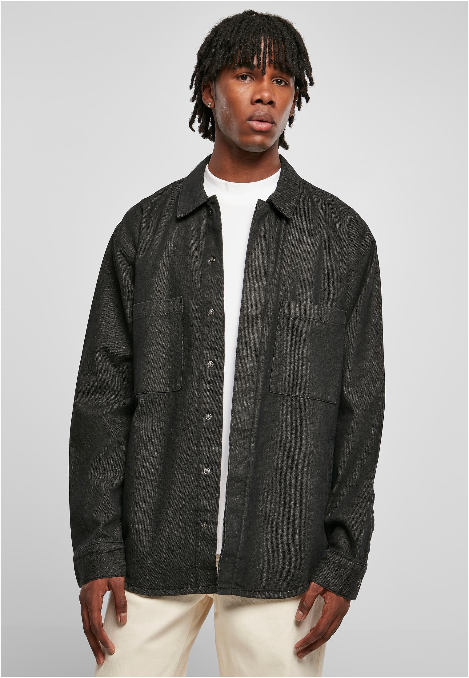 Oversized Denim Pocket Shirt | realblack washed