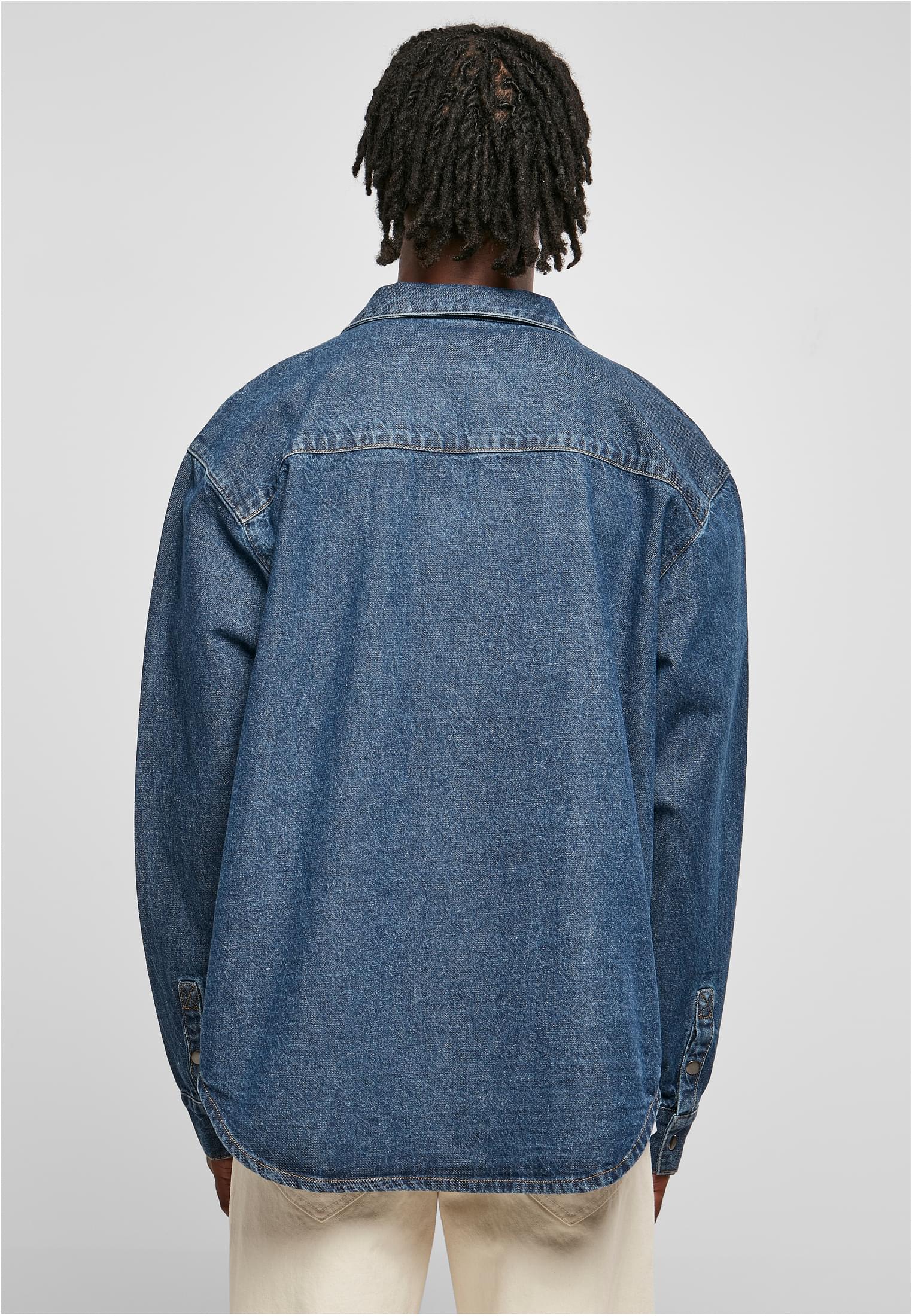 Oversized Denim Pocket Shirt | mid indigo washed