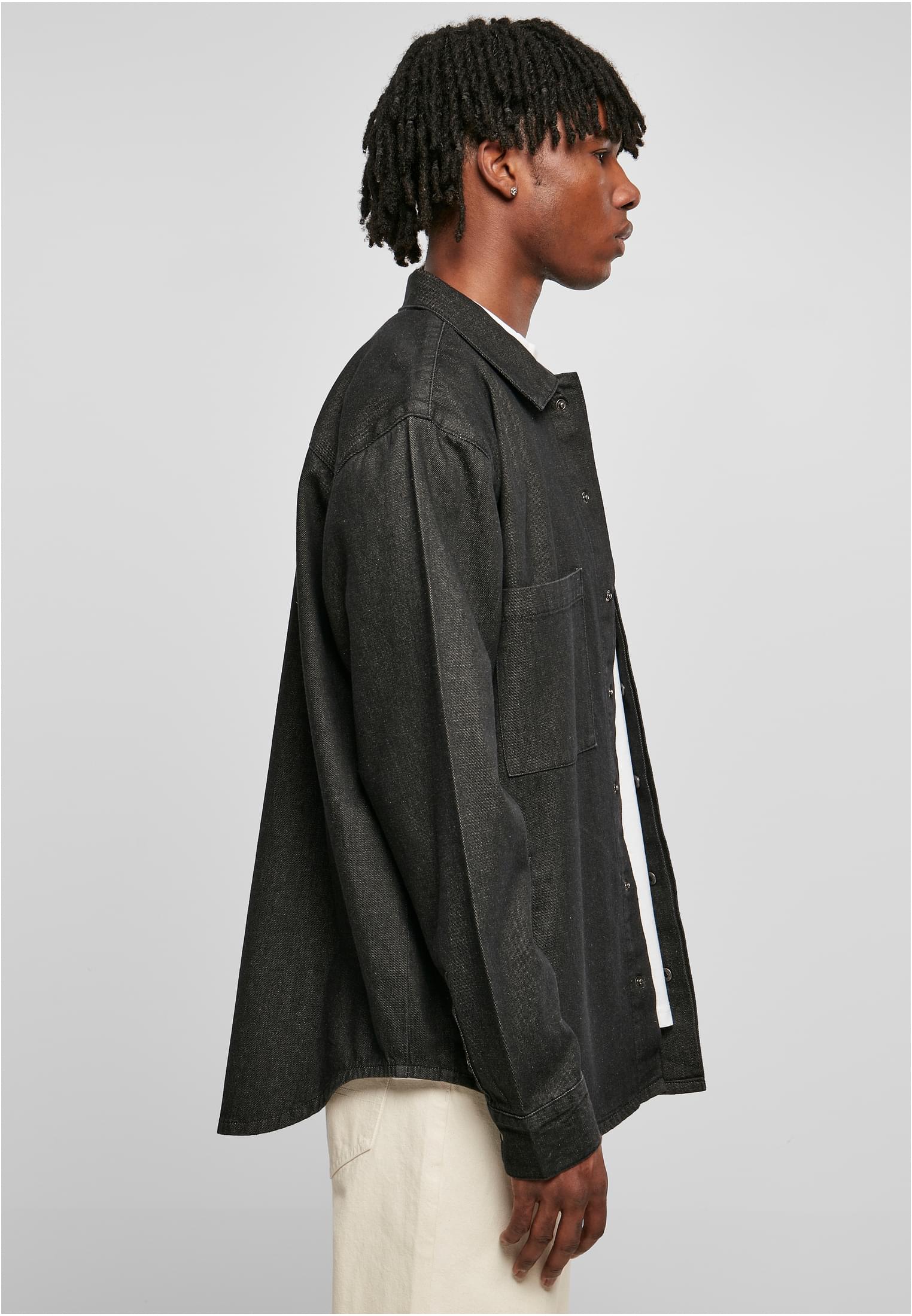 Oversized Denim Pocket Shirt | realblack washed