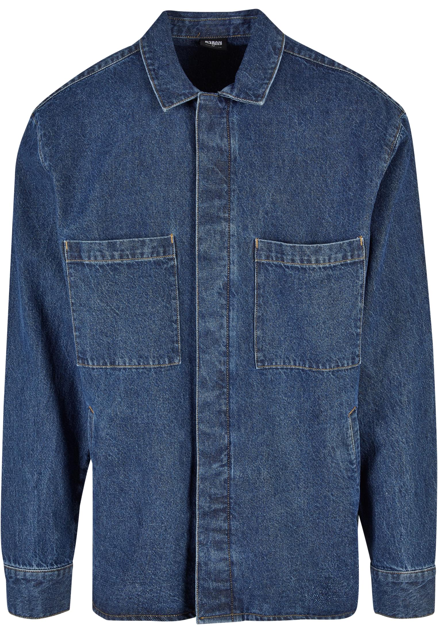 Oversized Denim Pocket Shirt | mid indigo washed