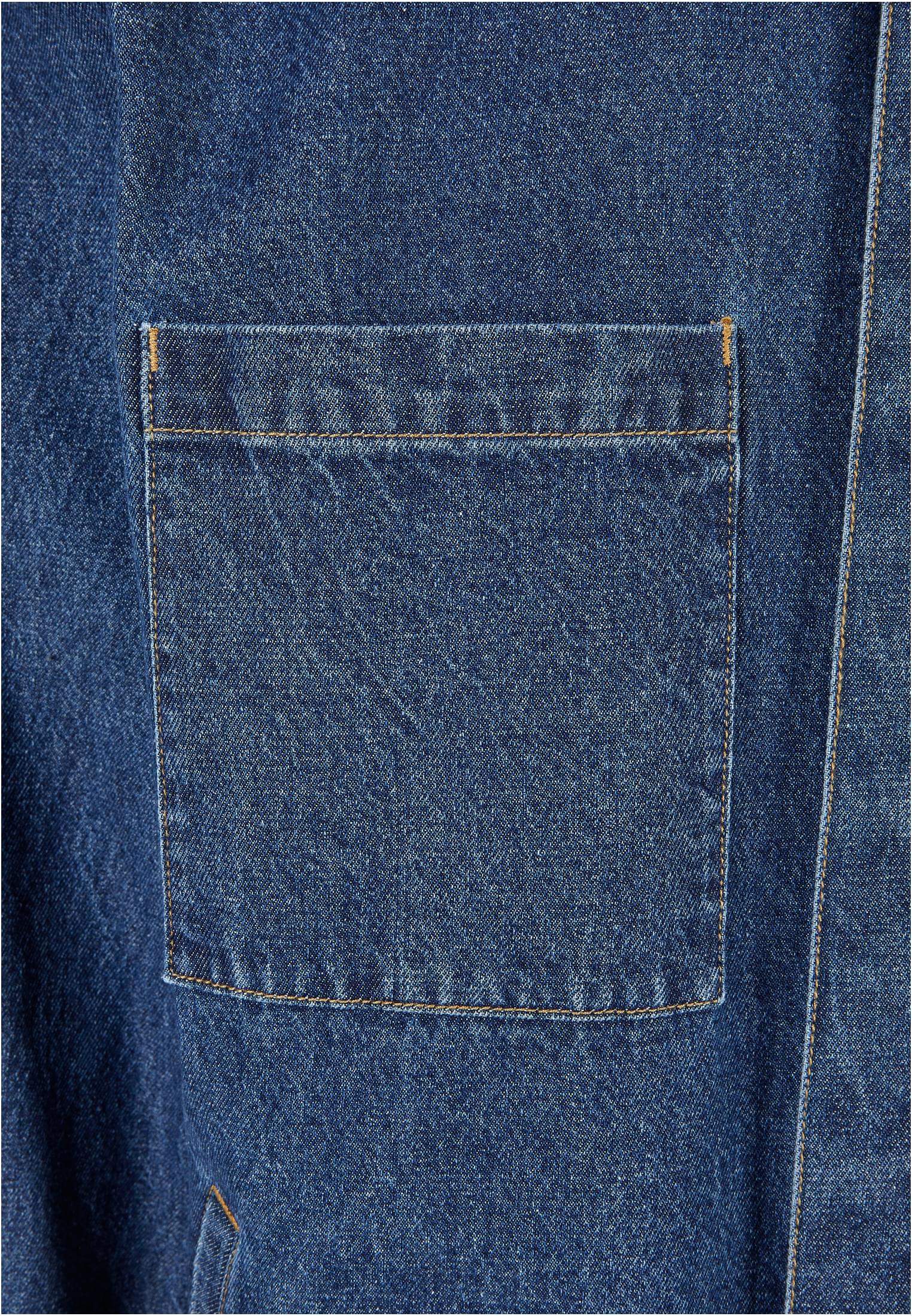 Oversized Denim Pocket Shirt | mid indigo washed