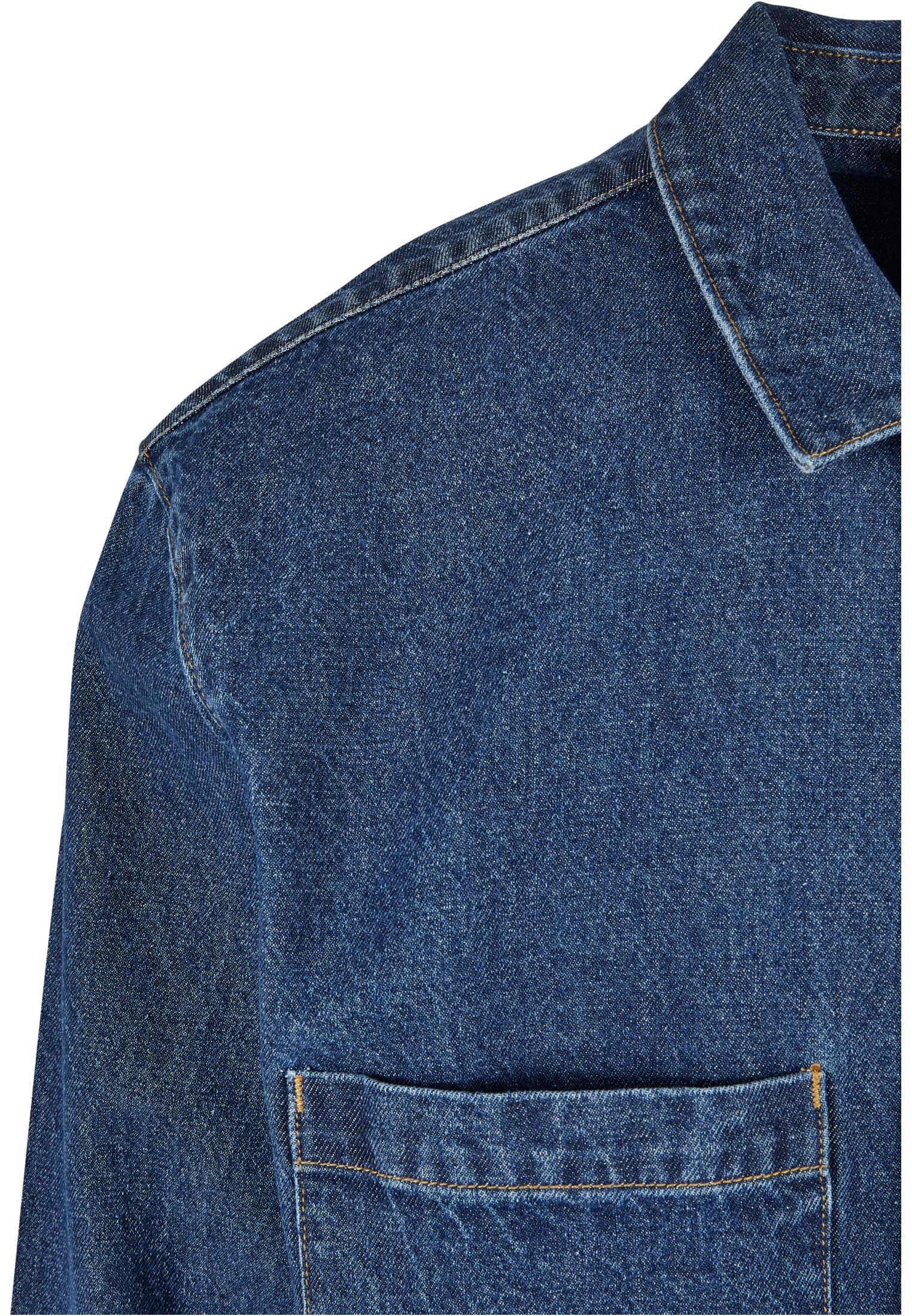 Oversized Denim Pocket Shirt | mid indigo washed