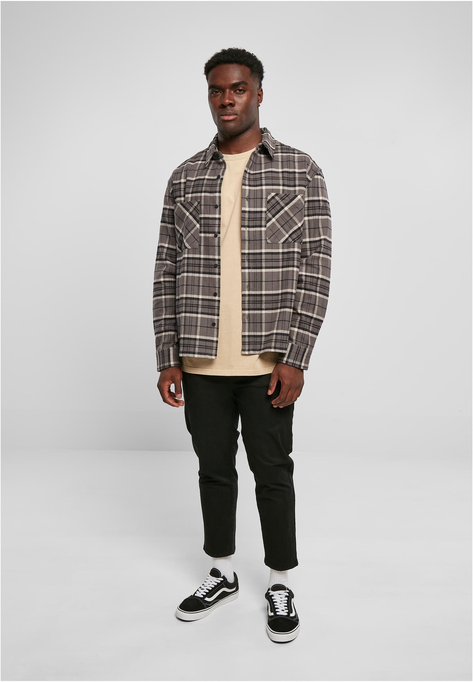 Boxy Kane Check Shirt | grey/black