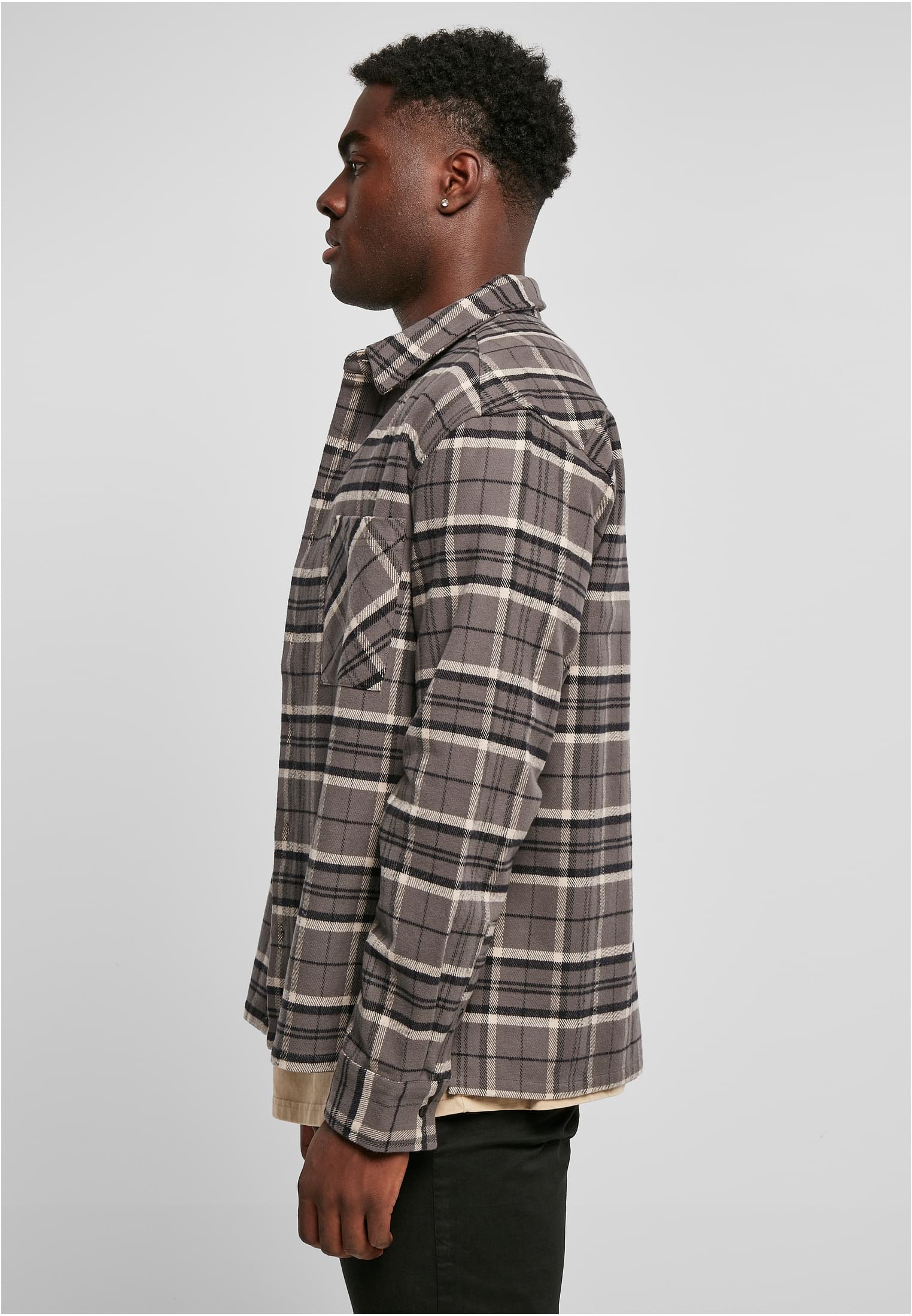 Boxy Kane Check Shirt | grey/black