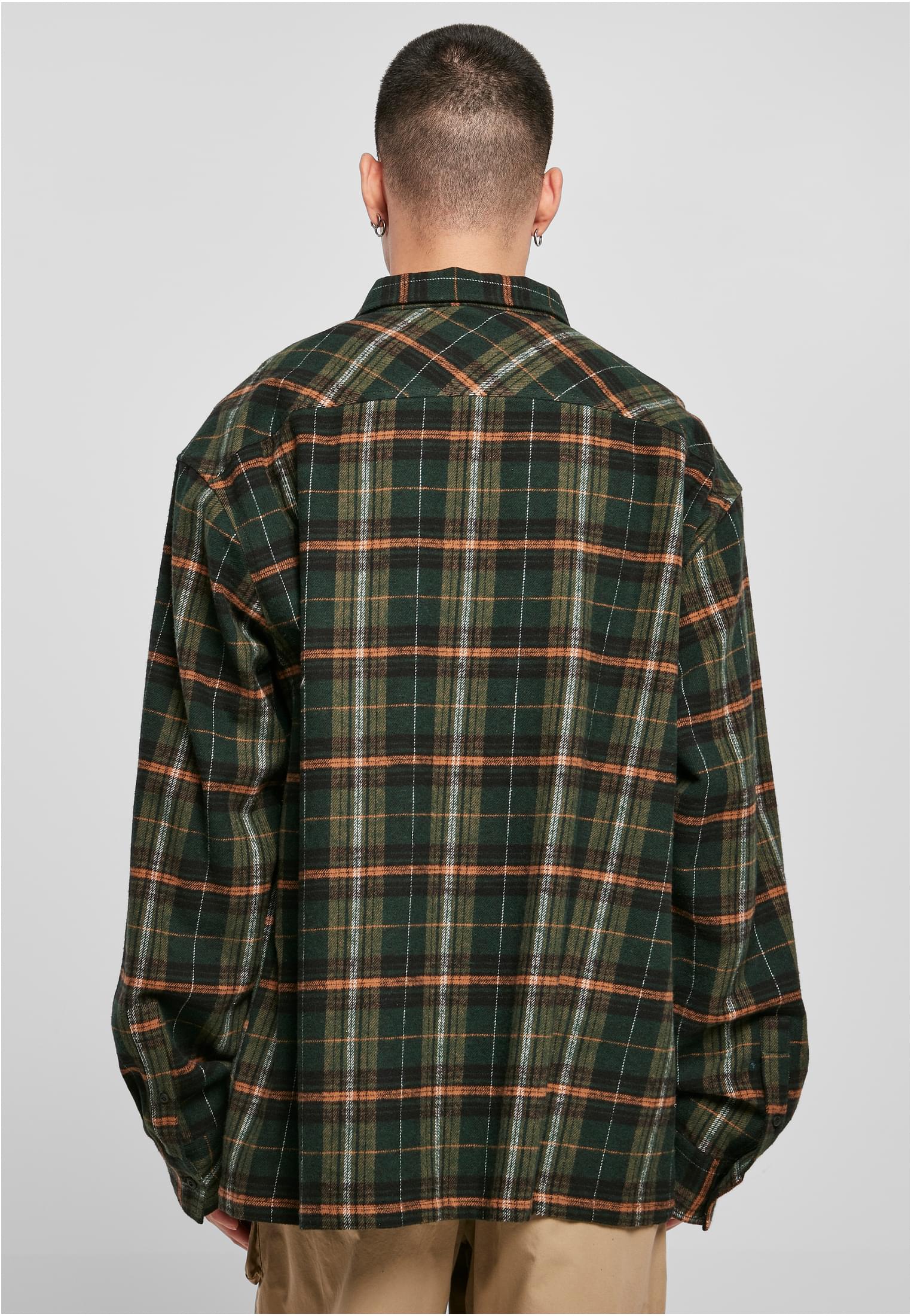 Boxy Fane Check Shirt | bottlegreen/orange