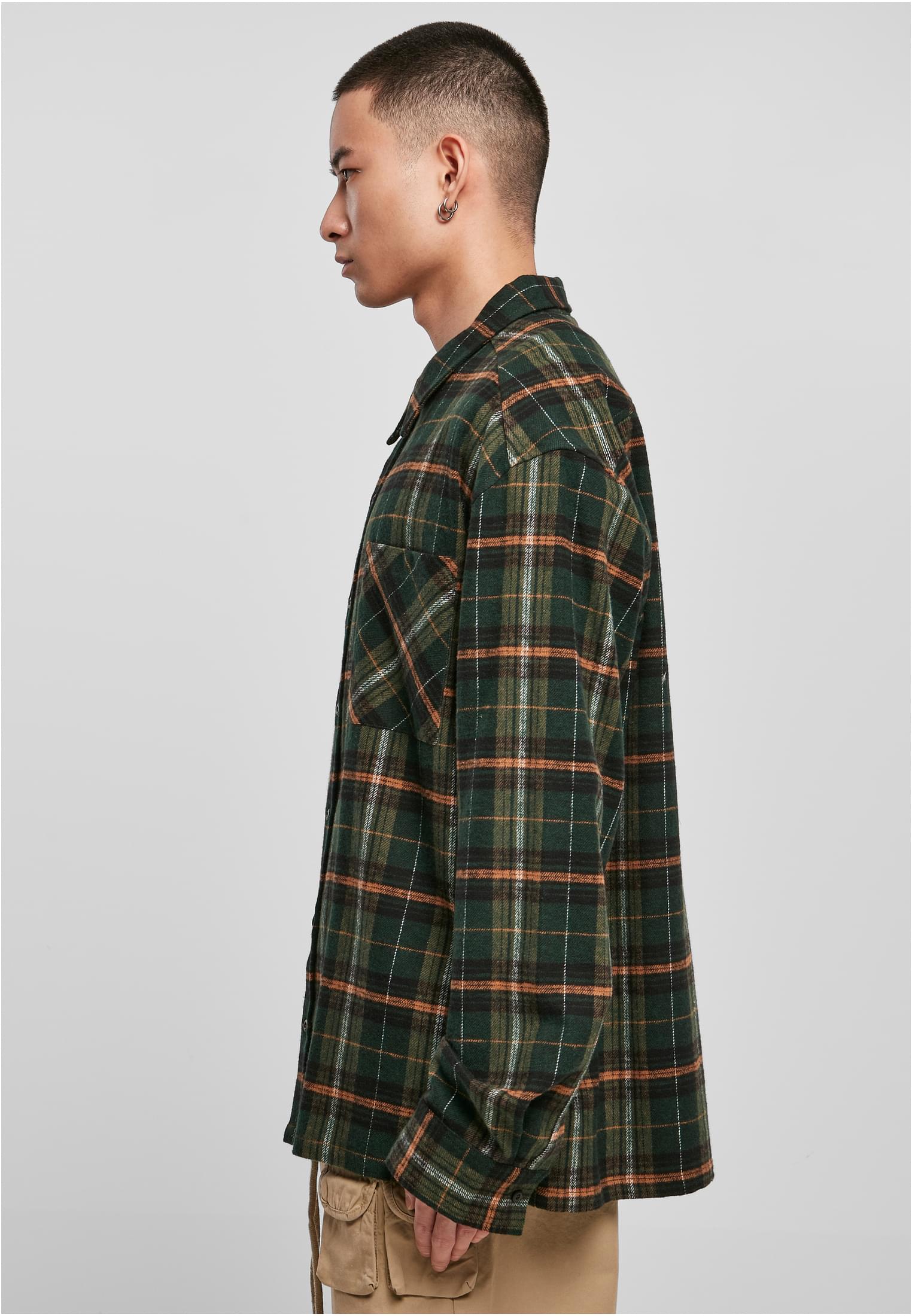 Boxy Fane Check Shirt | bottlegreen/orange