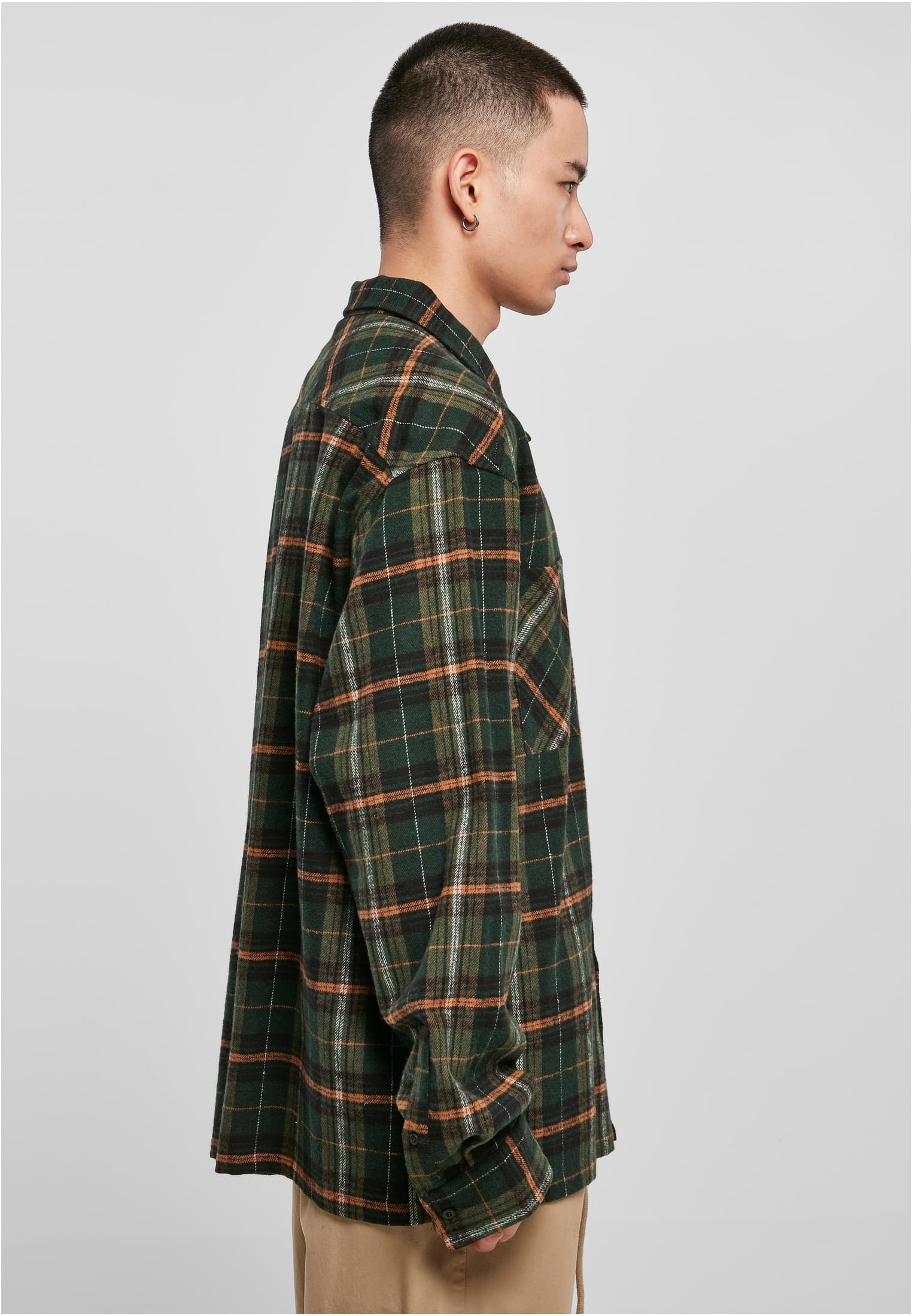 Boxy Fane Check Shirt | bottlegreen/orange