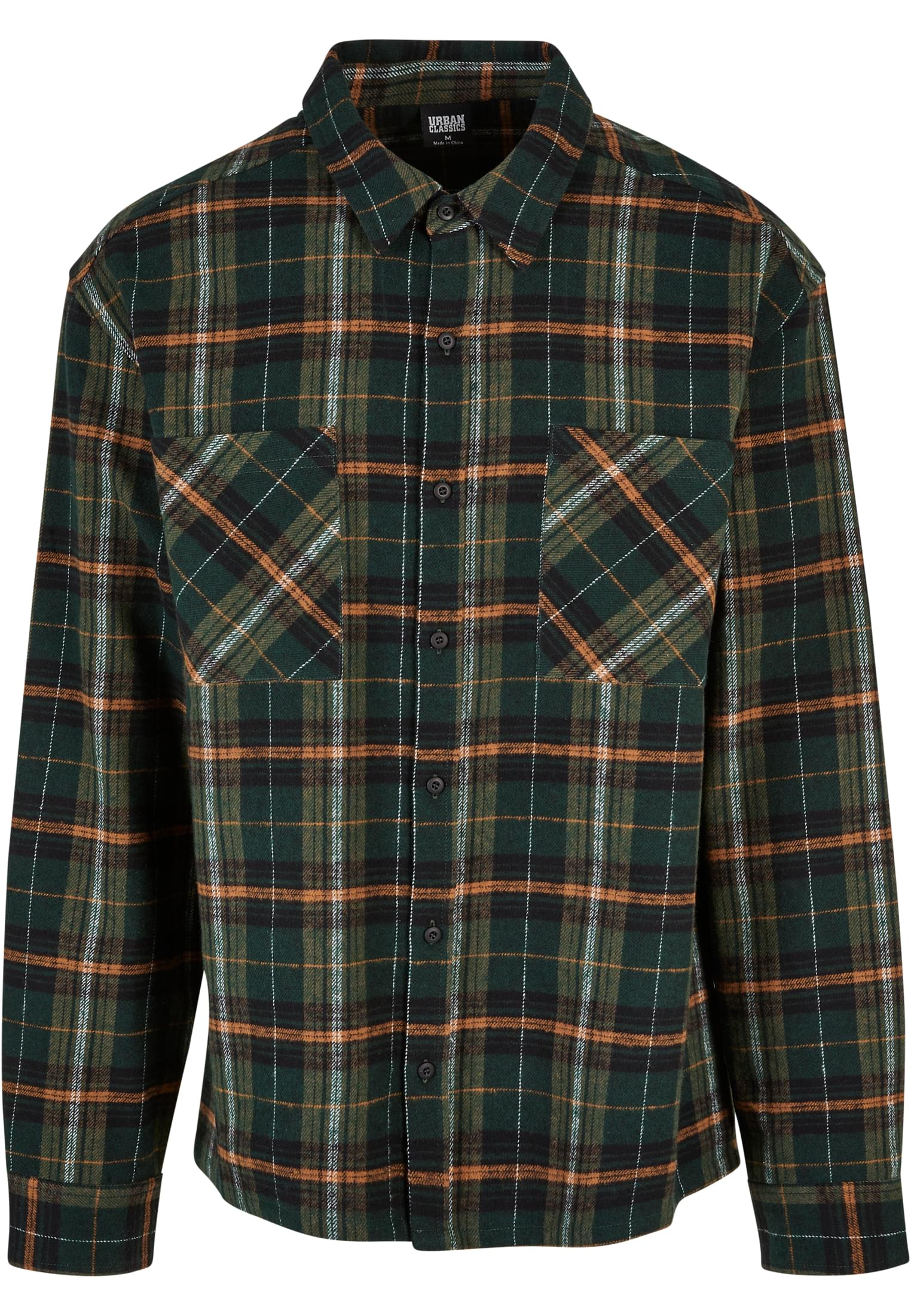 Boxy Fane Check Shirt | bottlegreen/orange