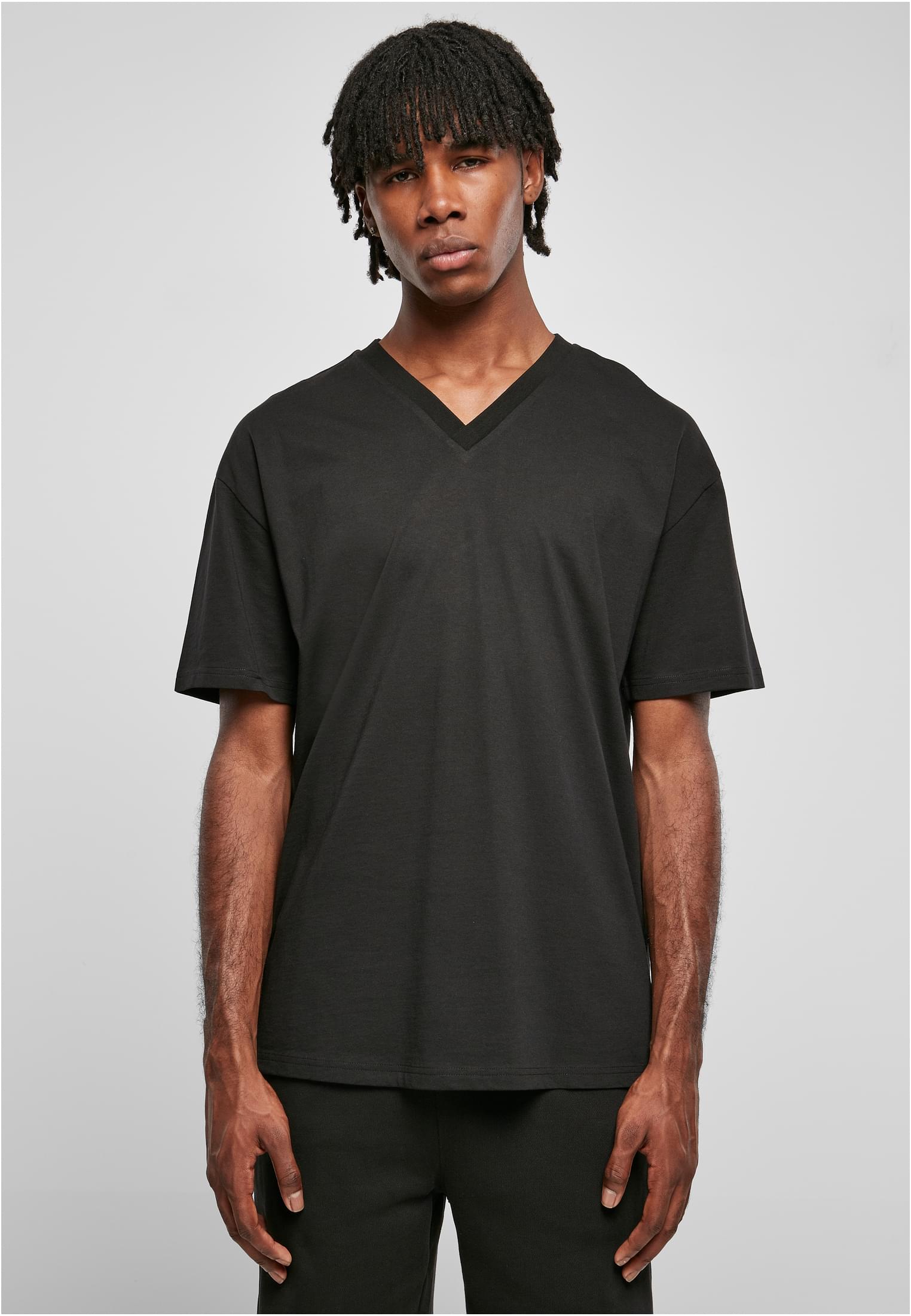 Organic Oversized V-Neck Tee | black