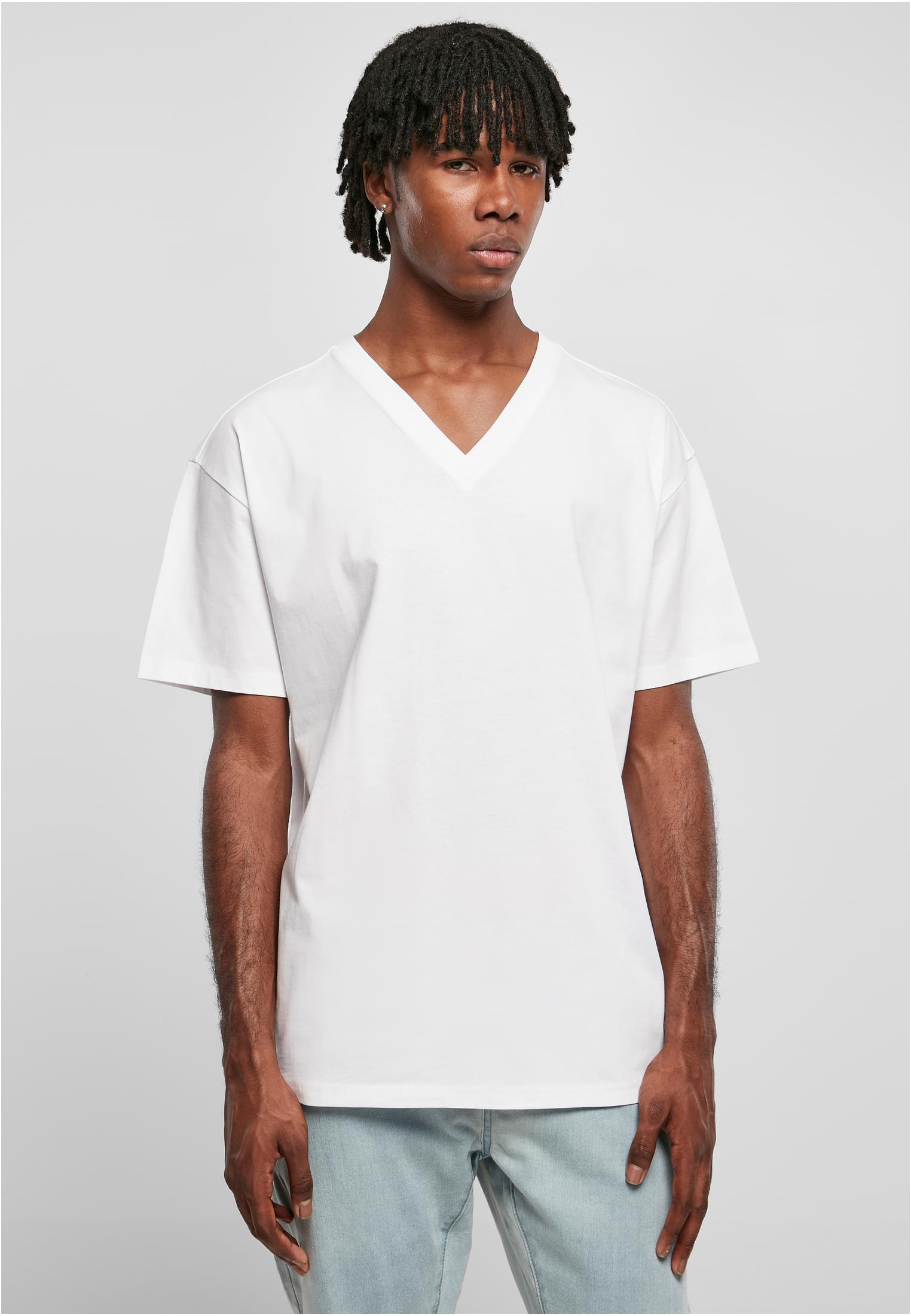 Organic Oversized V-Neck Tee | white