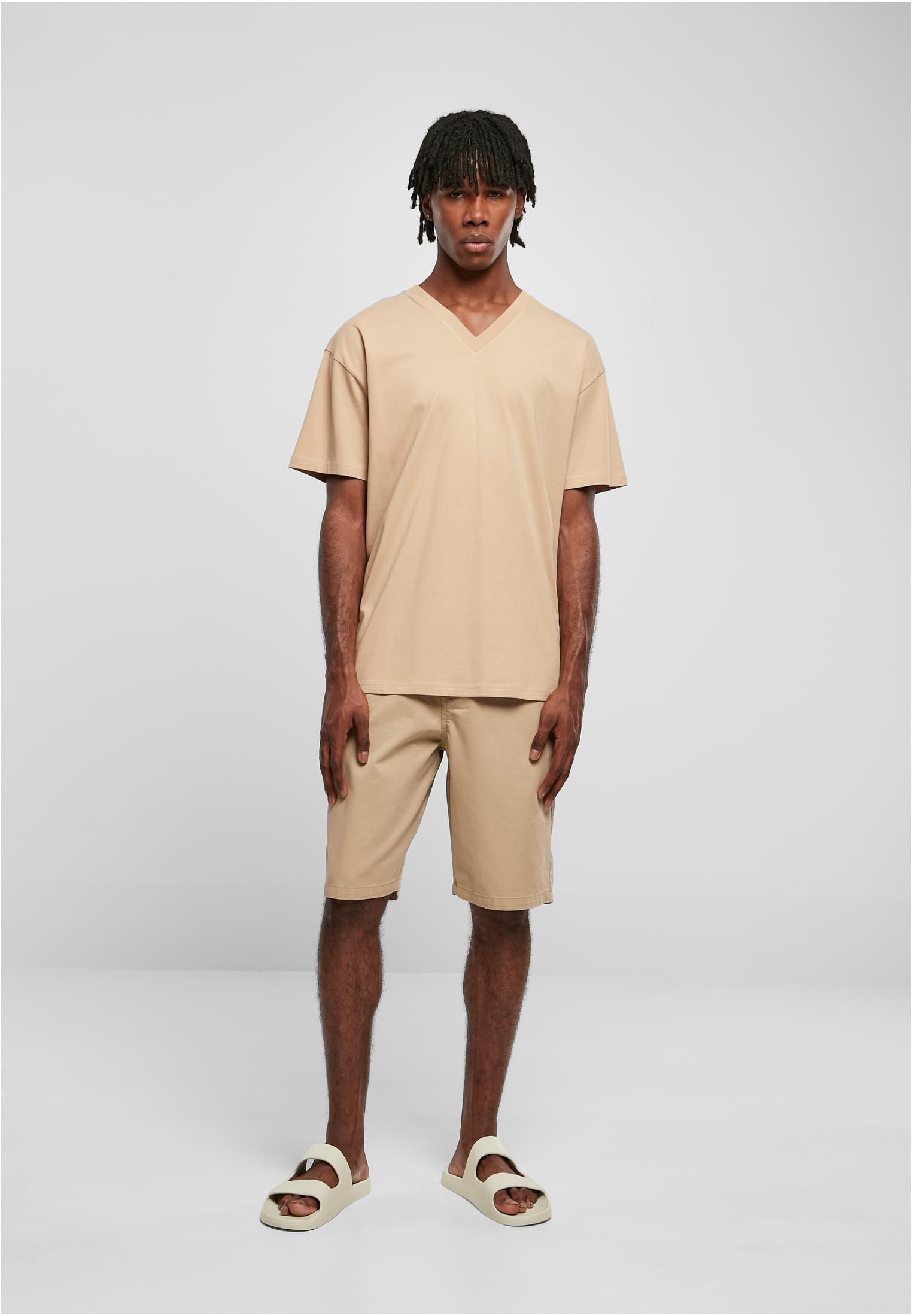 Organic Oversized V-Neck Tee | unionbeige