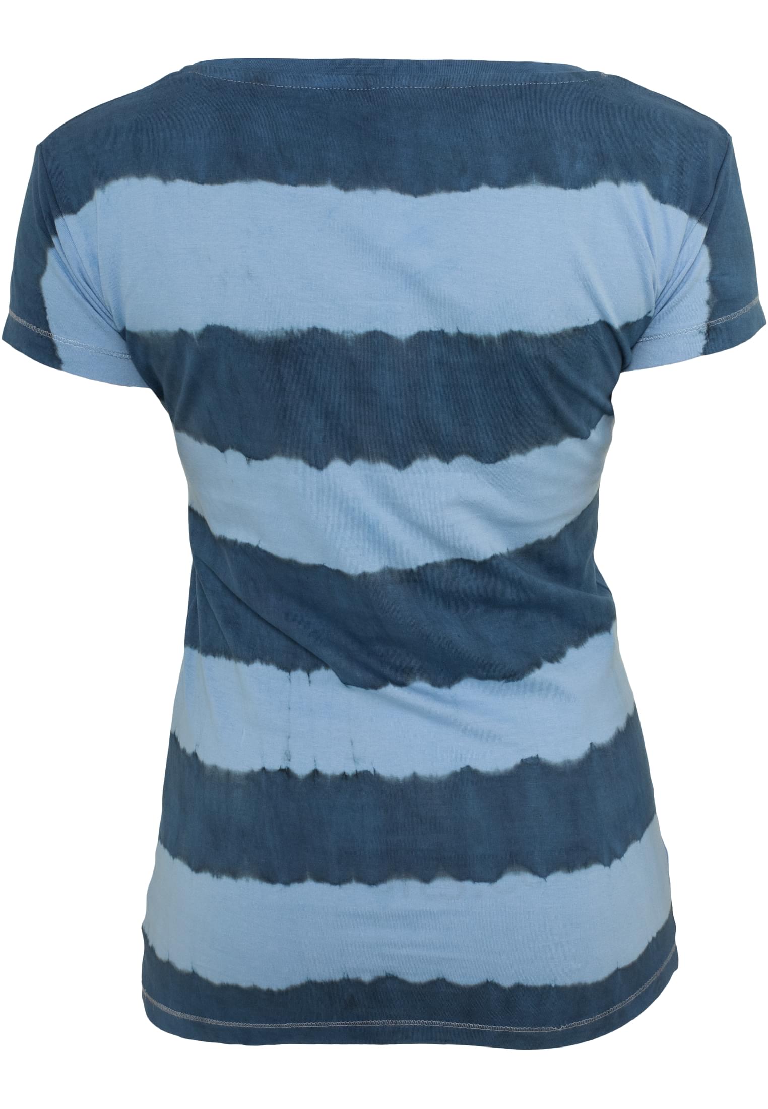 Ladies Dip Dye Stripe Tee | denimblue/skyblue