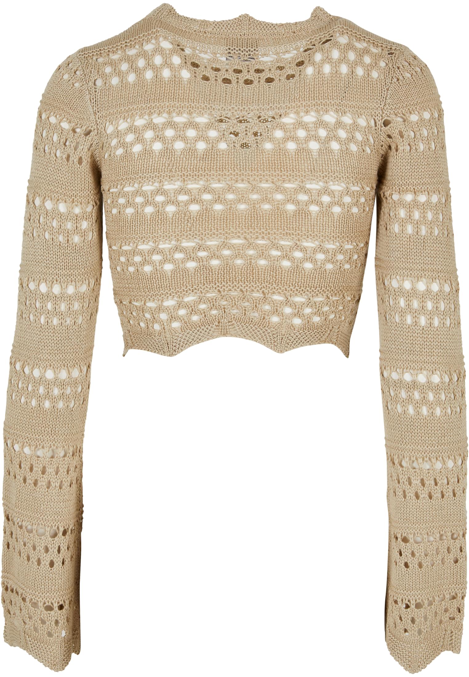 Ladies Cropped Crochet Knit Sweater | softseagrass