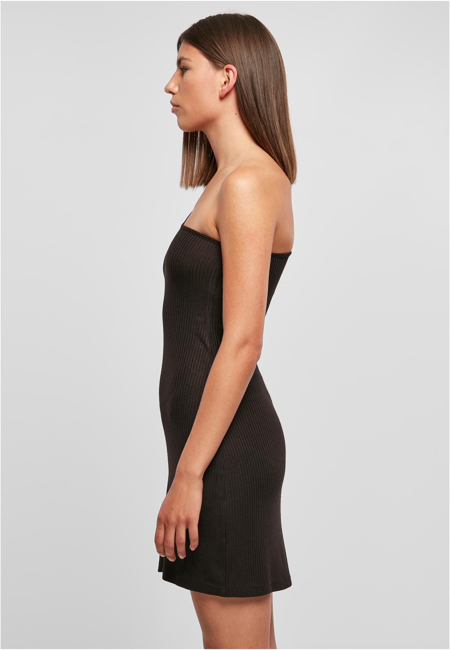 Ladies Rib One Shoulder Dress | black