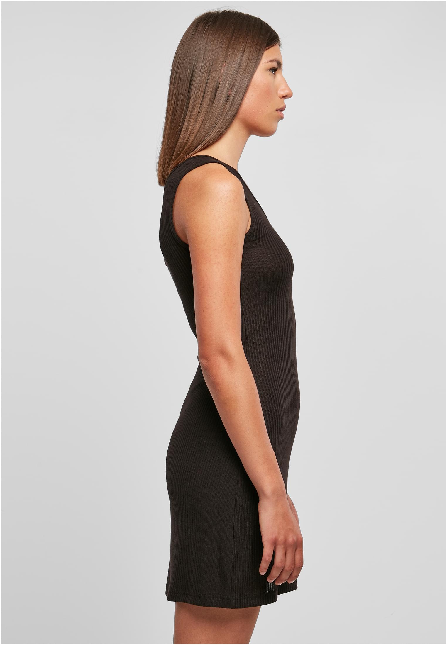 Ladies Rib One Shoulder Dress | black