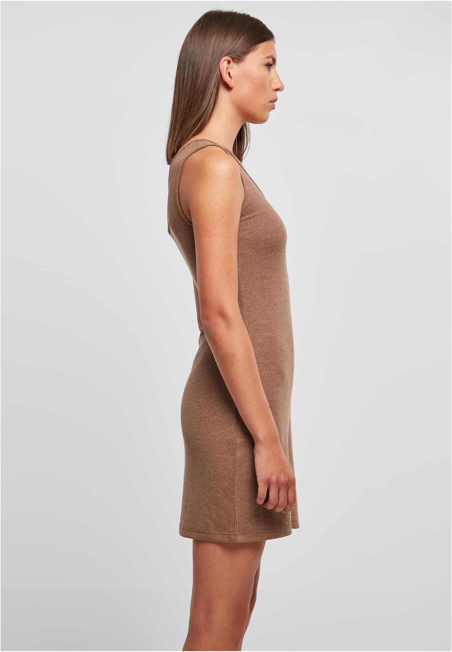 Ladies Rib One Shoulder Dress | darkkhaki