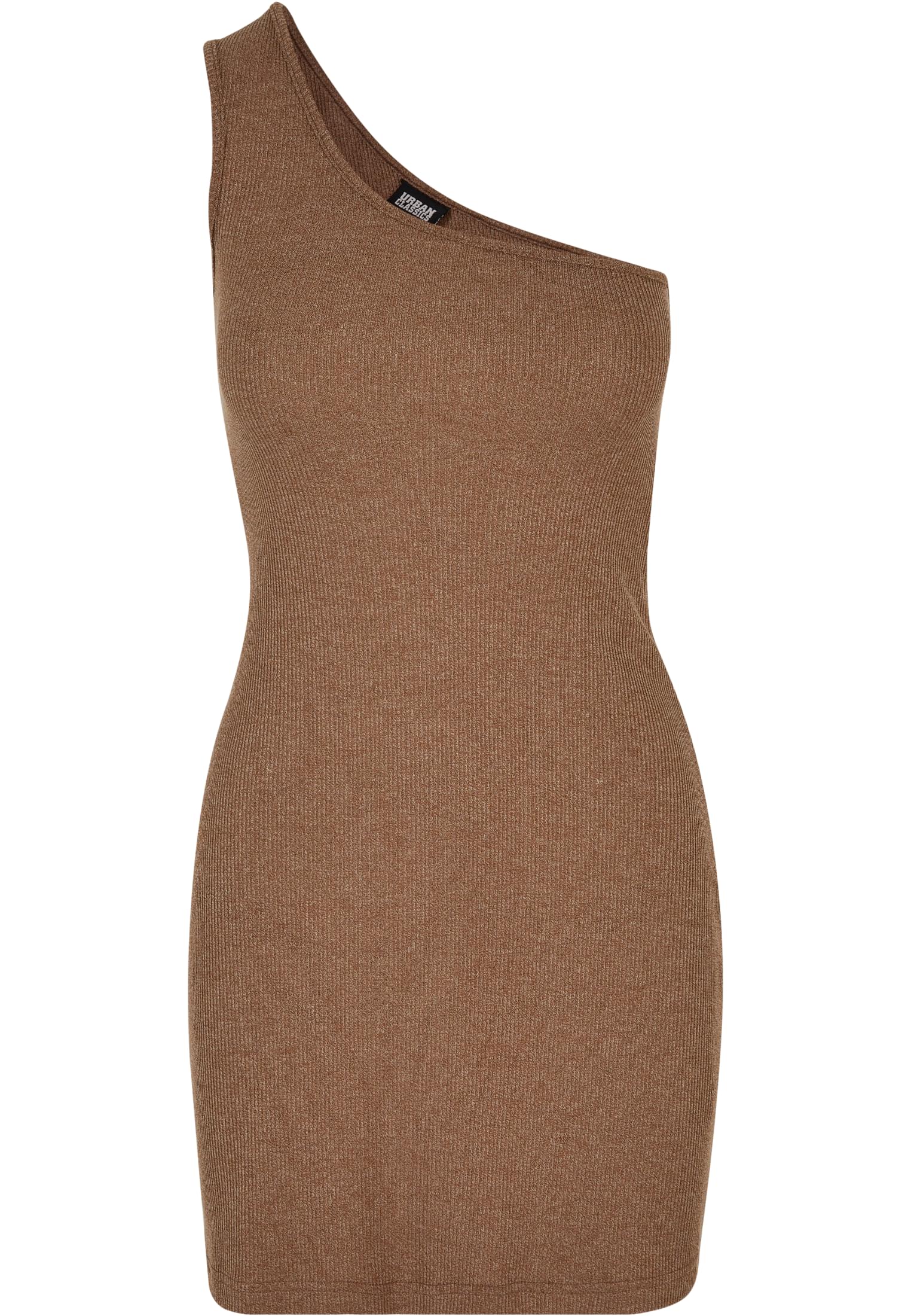 Ladies Rib One Shoulder Dress | darkkhaki