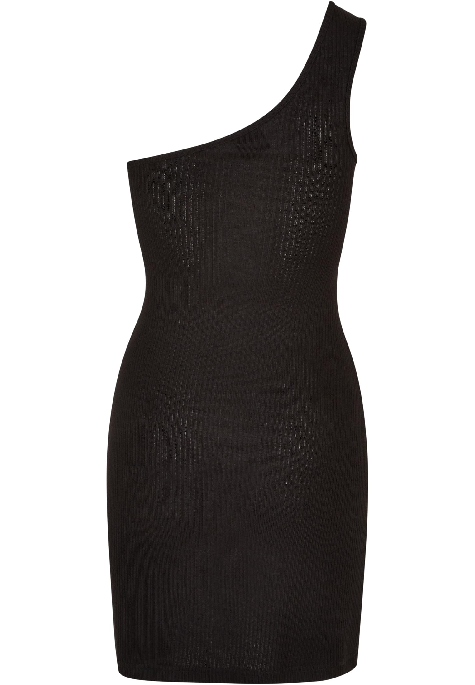 Ladies Rib One Shoulder Dress | black