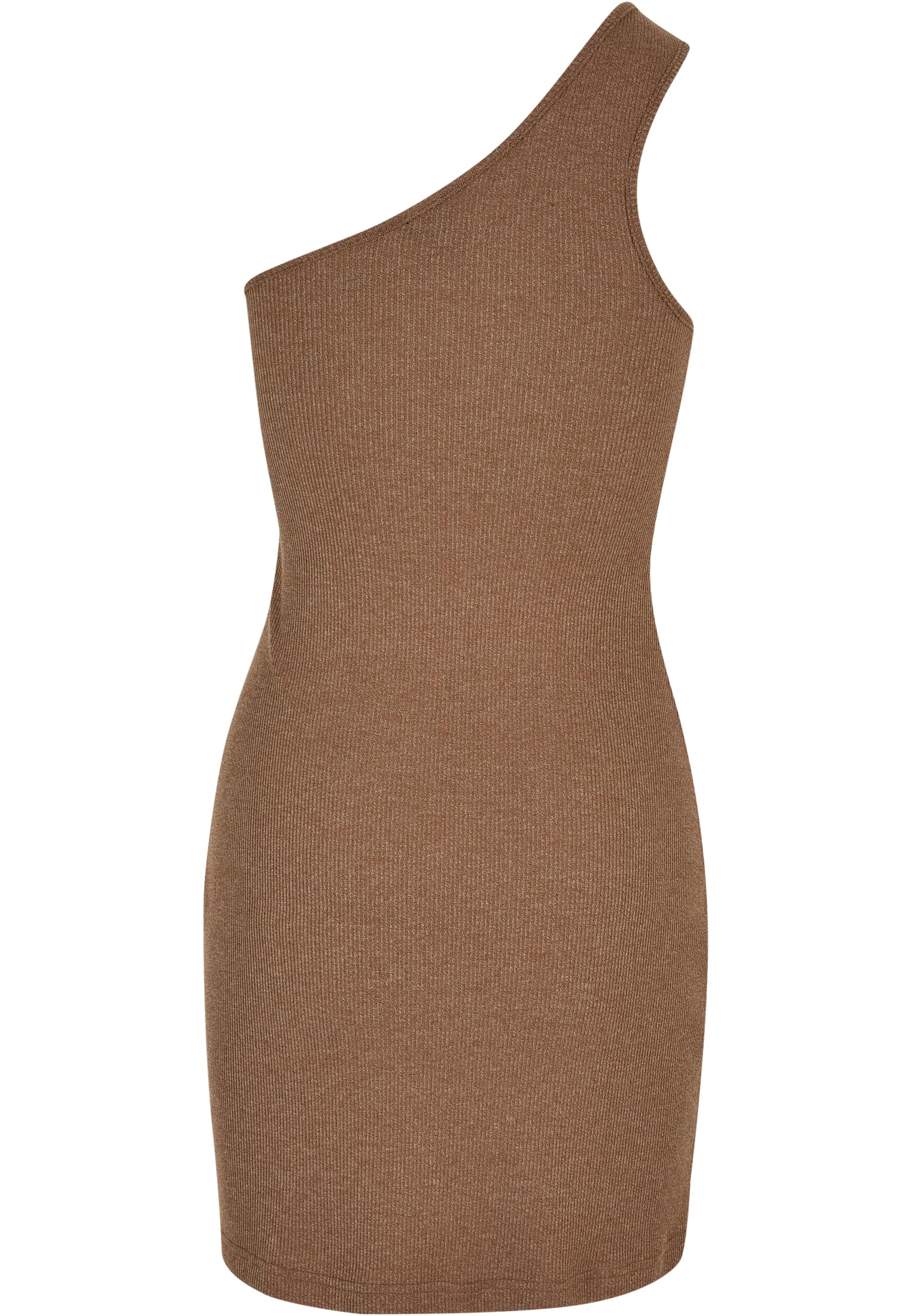 Ladies Rib One Shoulder Dress | darkkhaki